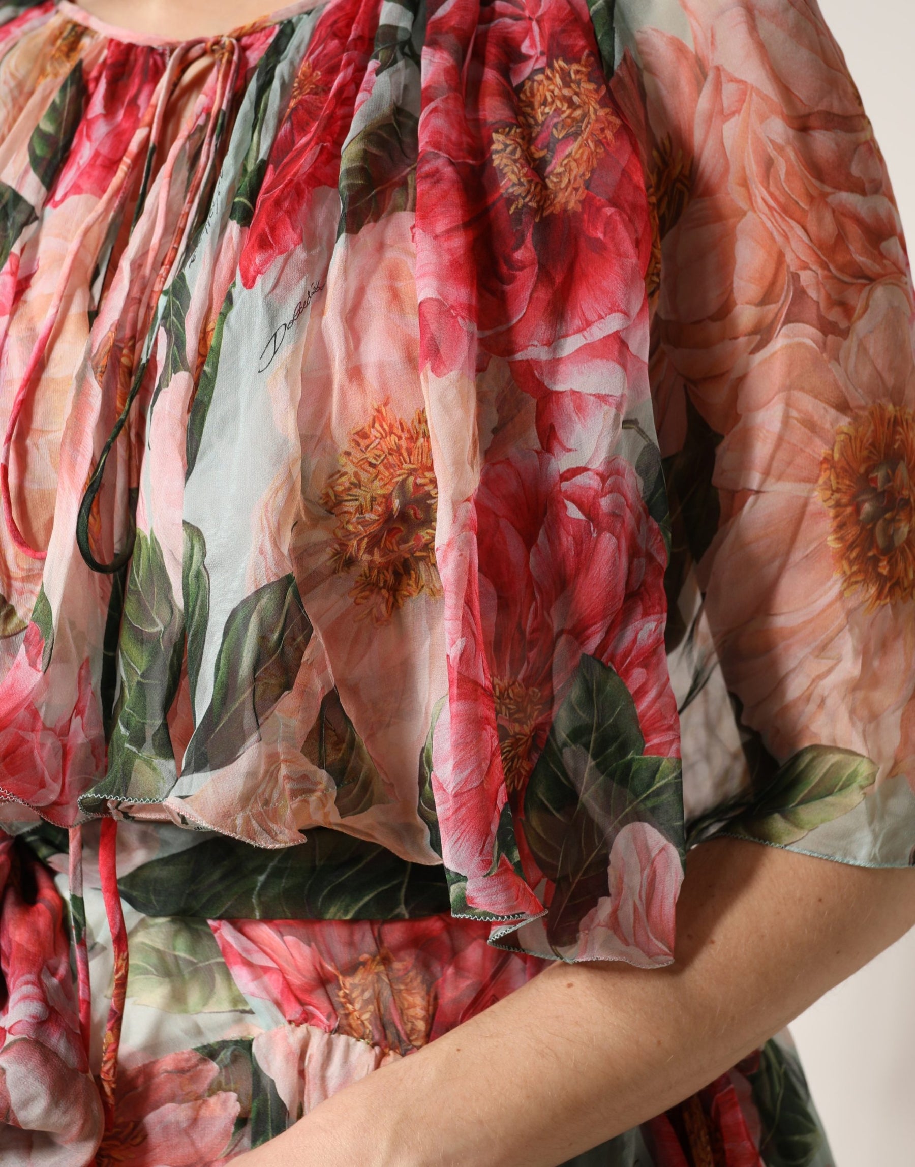 Dolce & Gabbana Multicolor Floral Silk Layered Maxi Dress | Regal Royce