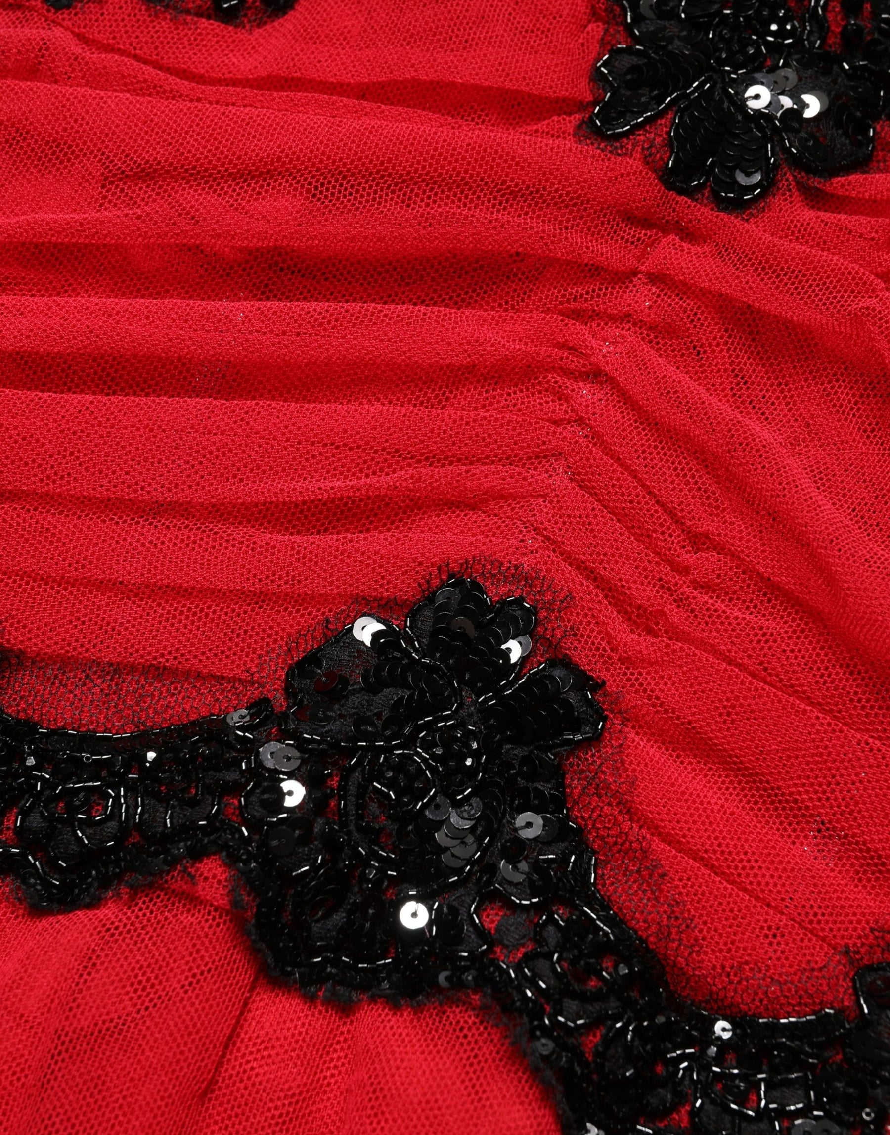 Dolce & Gabbana Red Mesh Trim Bodycon Sheath Midi Dress | Regal Royce