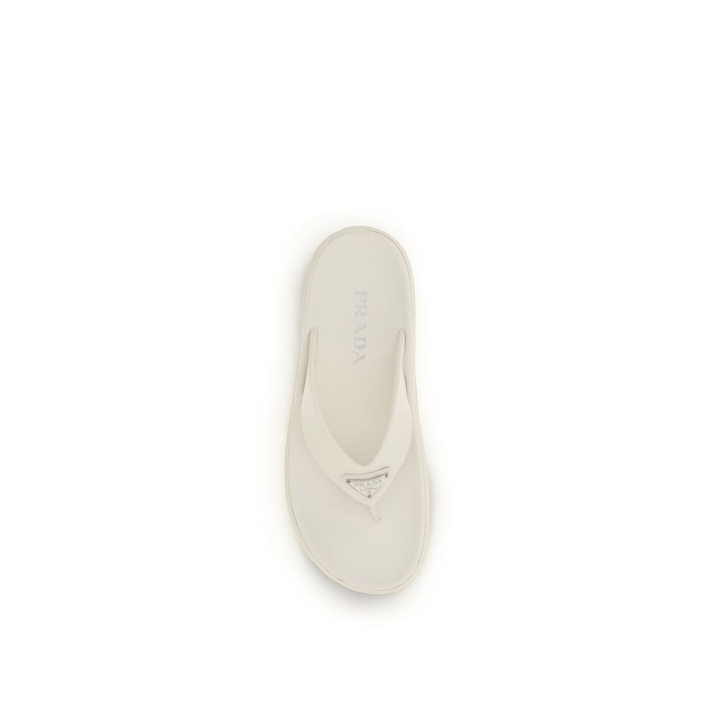 Prada White Rubber Flip-Flop Sandals | Regal Royce