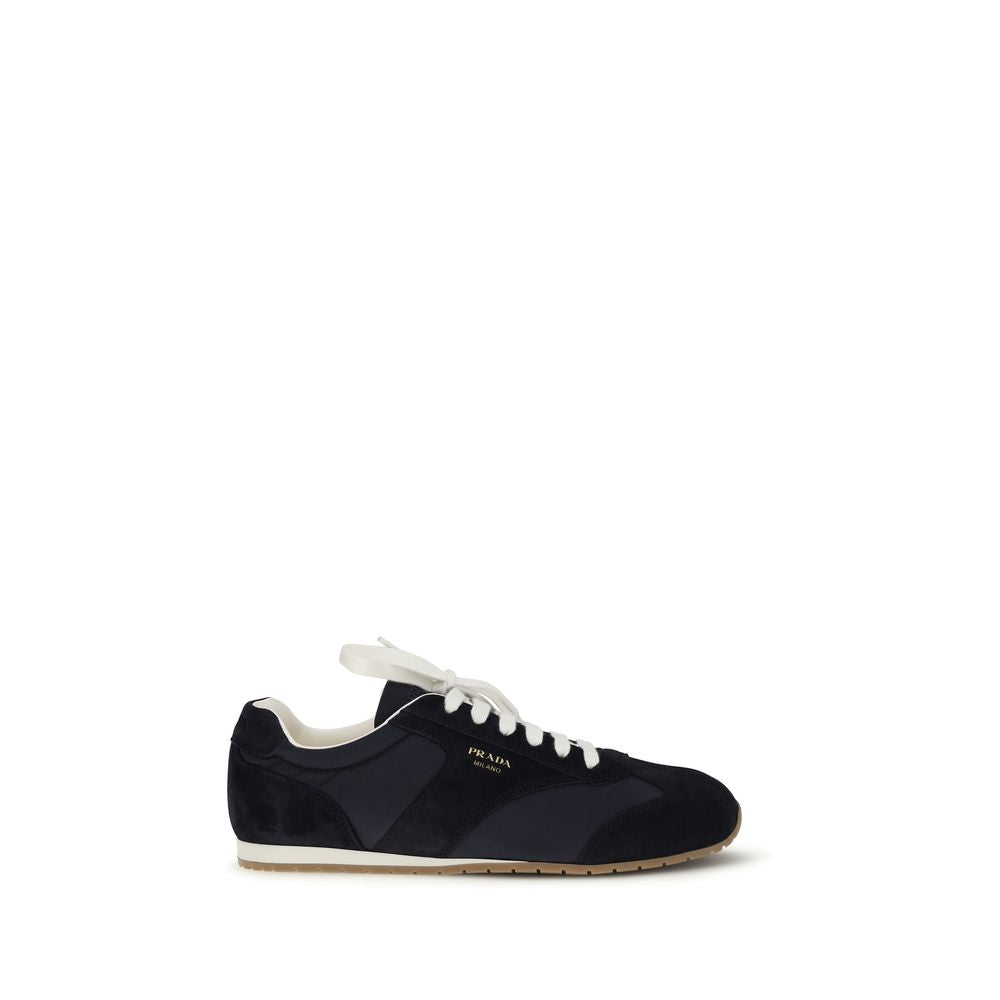 Prada Blue Calf Leather Bos Taurus Low Top Sneakers | Regal Royce