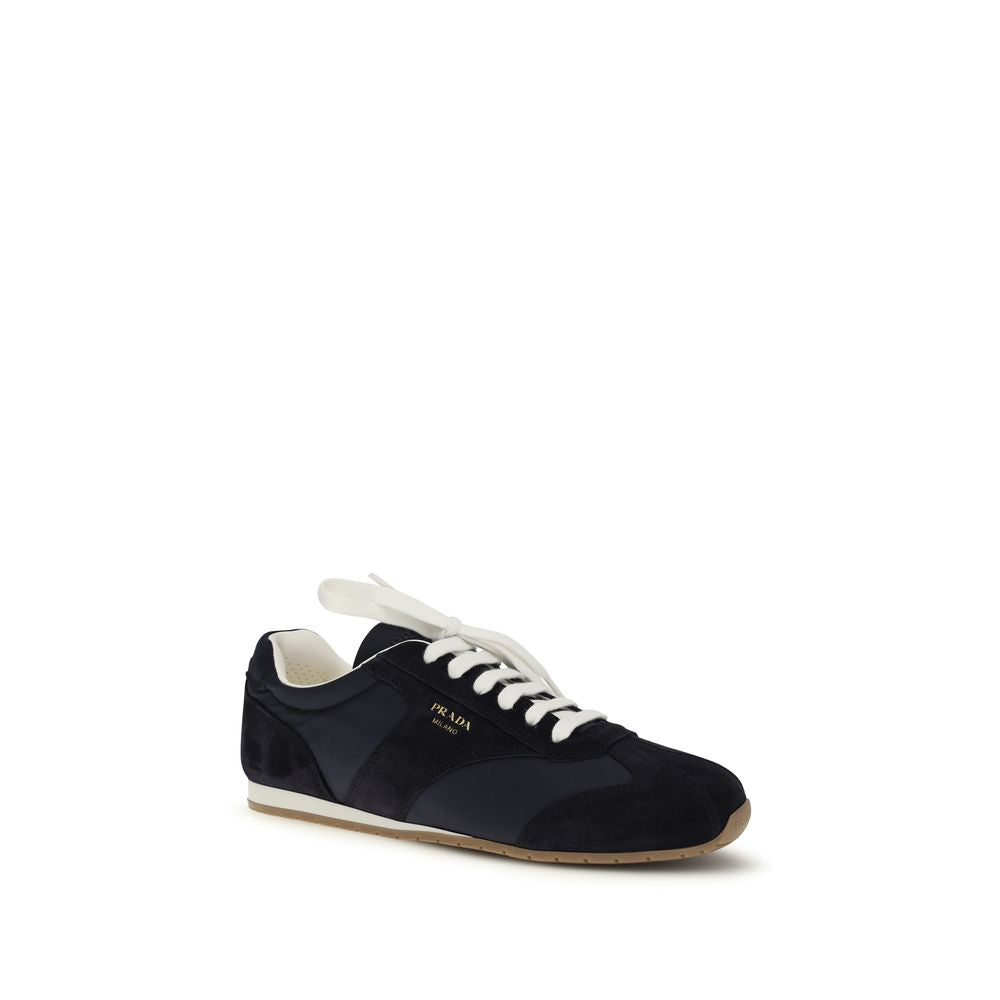 Prada Blue Calf Leather Bos Taurus Low Top Sneakers | Regal Royce