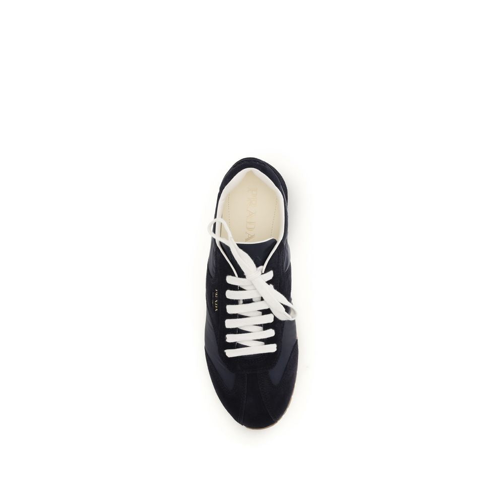 Prada Blue Calf Leather Bos Taurus Low Top Sneakers | Regal Royce