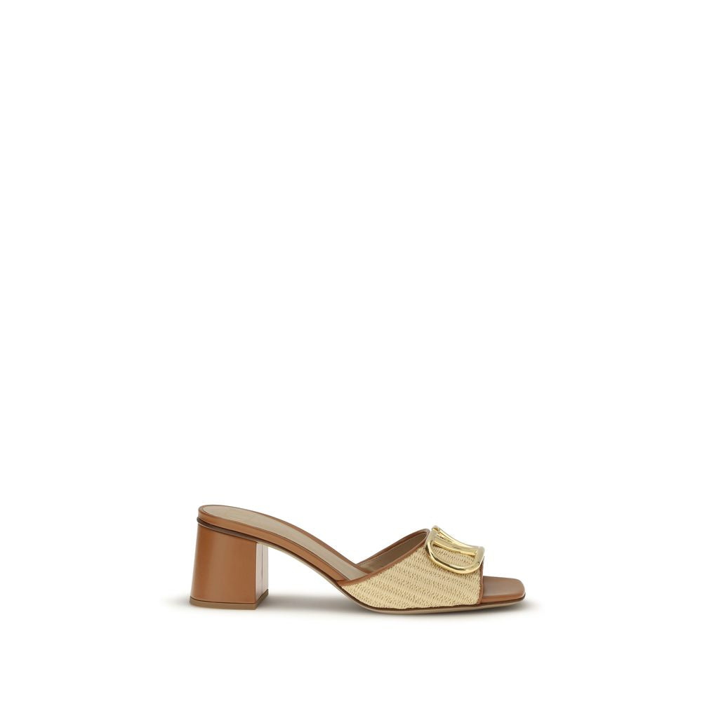 Valentino Garavani Beige Calf Leather Bos Taurus Platform Sandals | Regal Royce