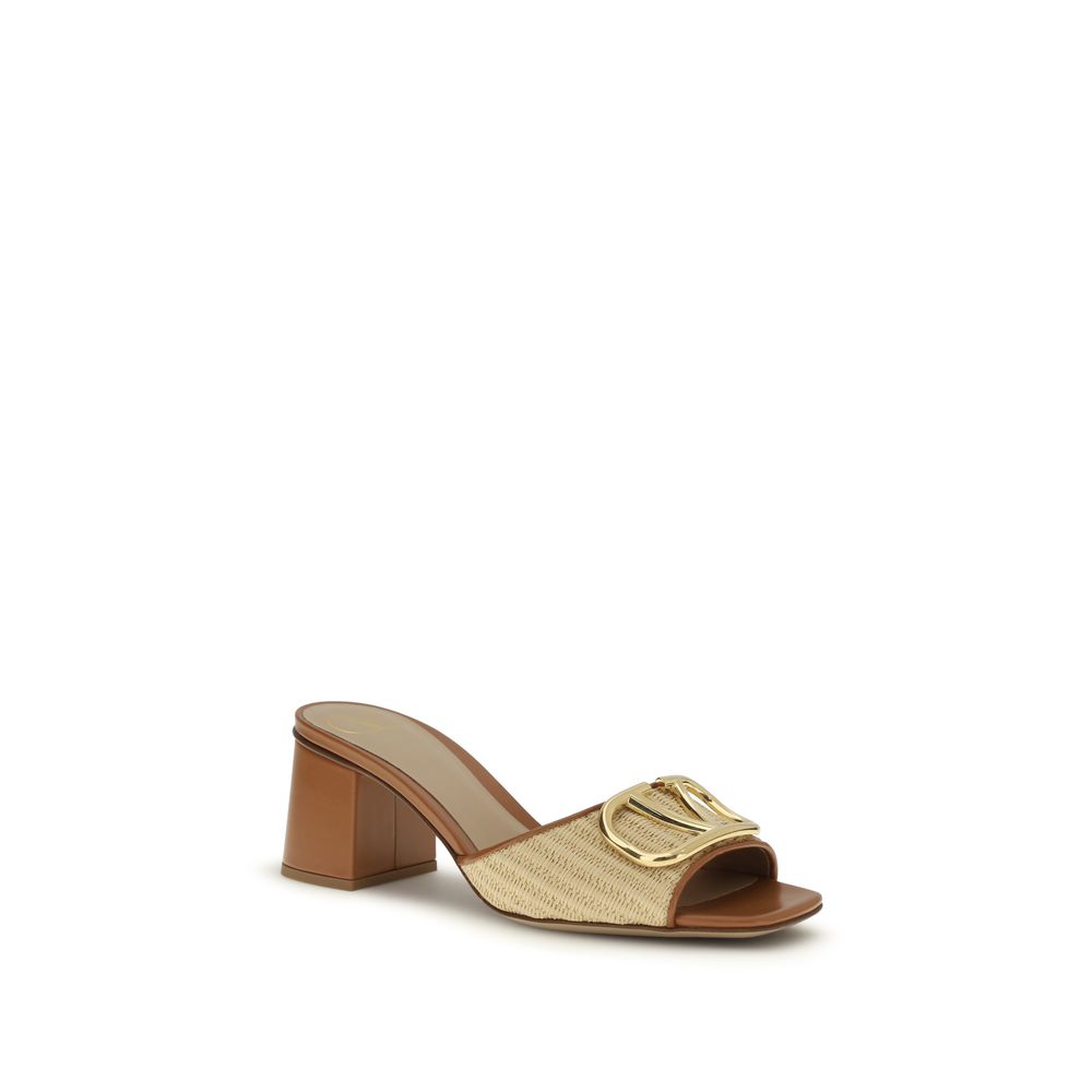 Valentino Garavani Beige Calf Leather Bos Taurus Platform Sandals | Regal Royce