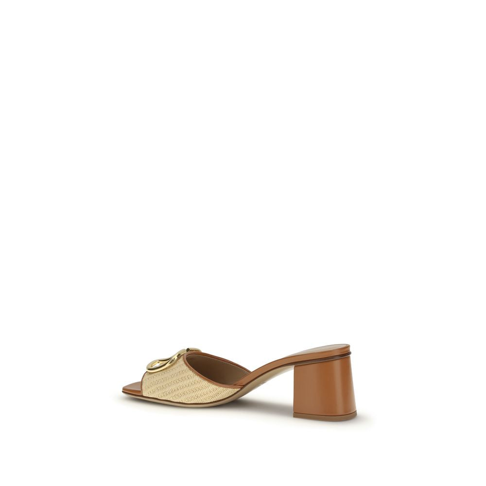 Valentino Garavani Beige Calf Leather Bos Taurus Platform Sandals | Regal Royce