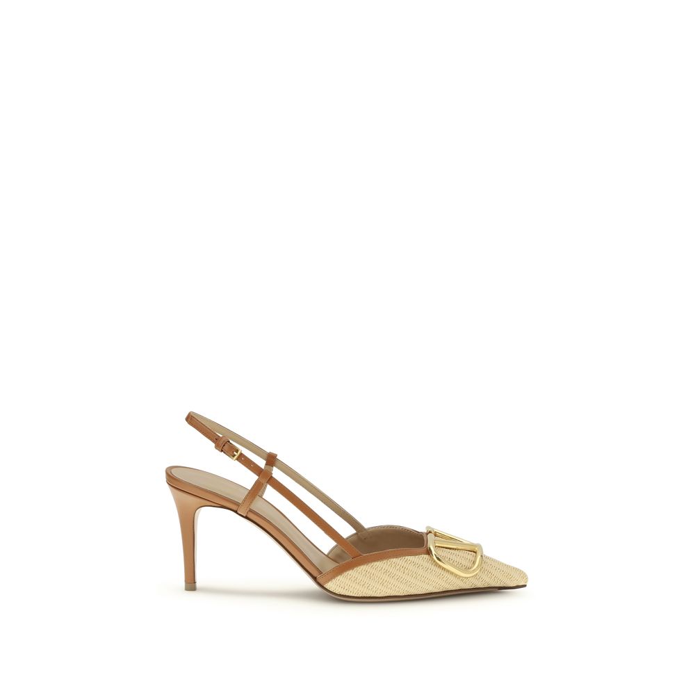 Valentino Garavani Beige Calf Leather Bos Taurus High Heel Pumps | Regal Royce