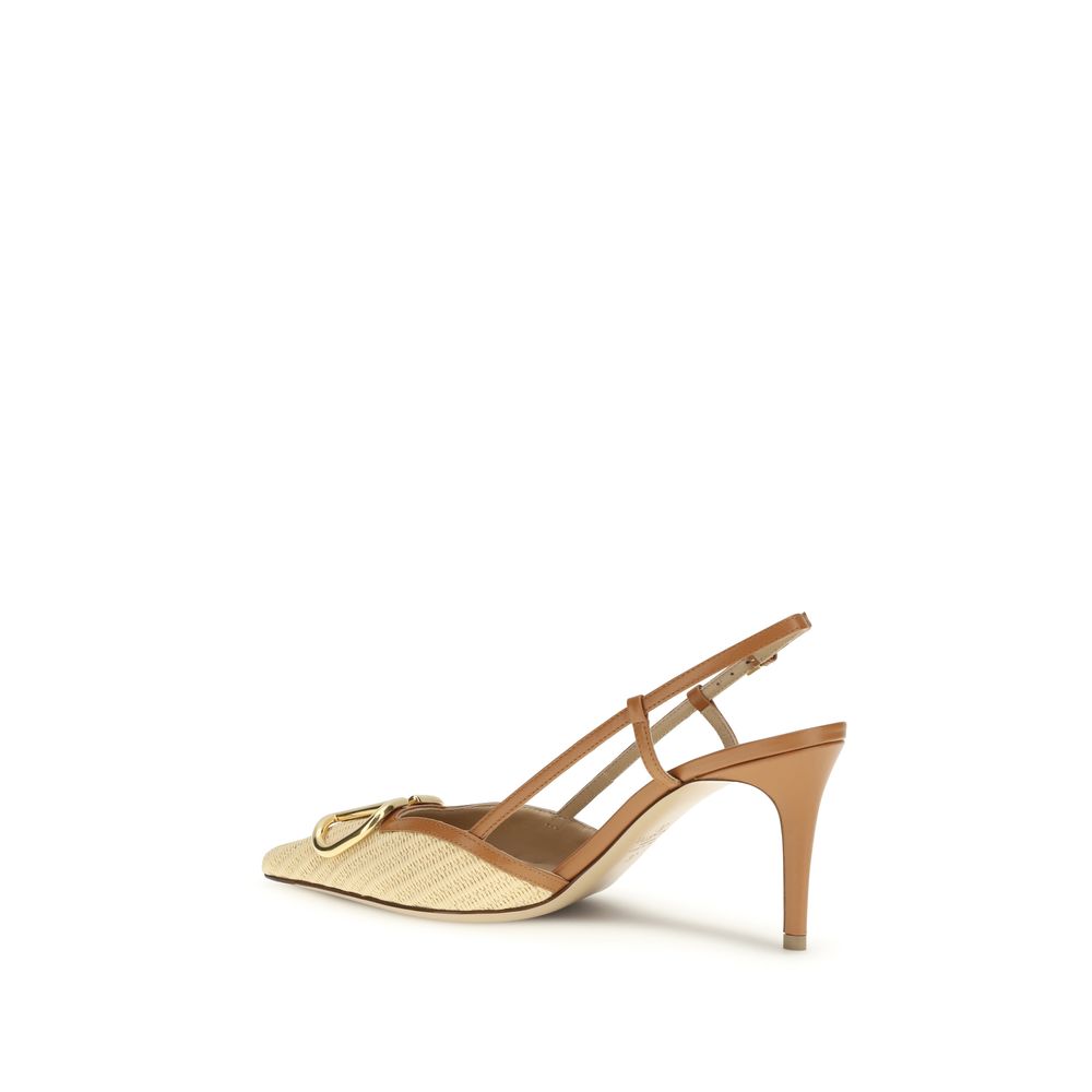 Valentino Garavani Beige Calf Leather Bos Taurus High Heel Pumps | Regal Royce
