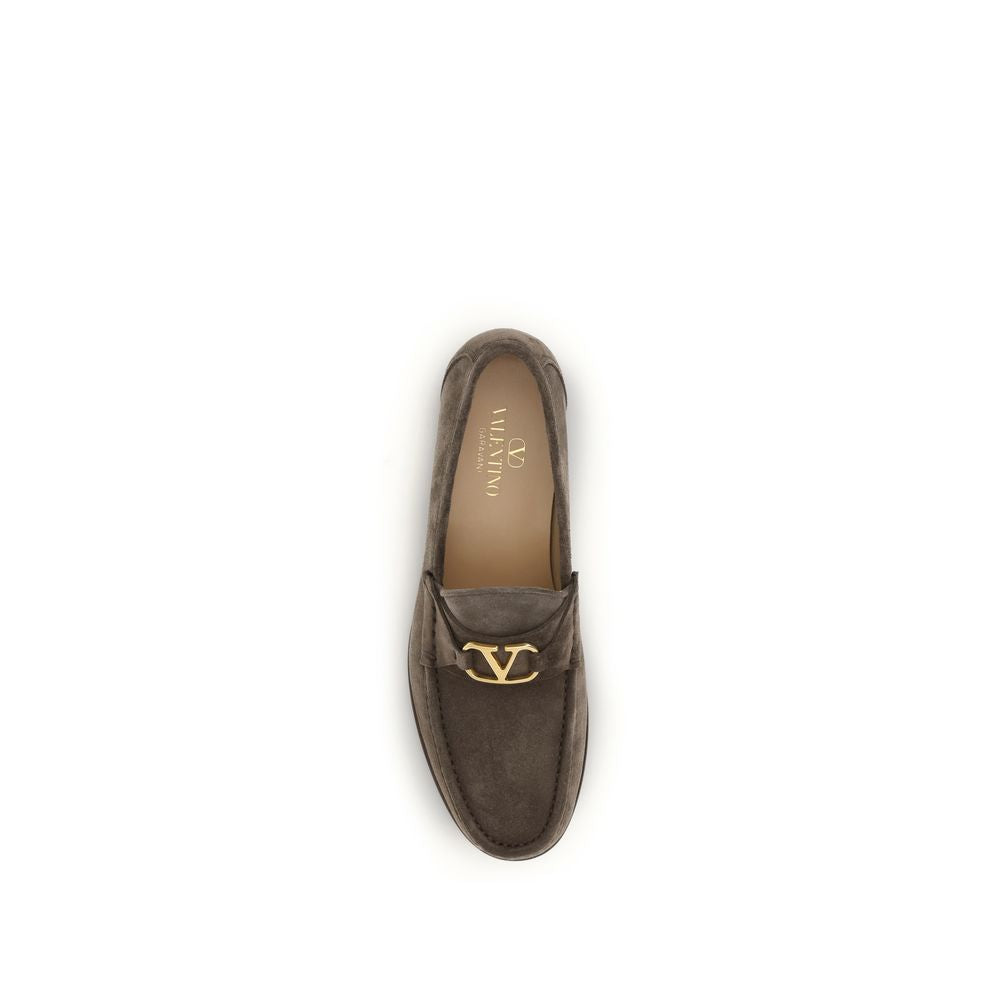 Valentino Garavani Brown Calf Leather Bos Taurus Slip-On Loafers | Regal Royce