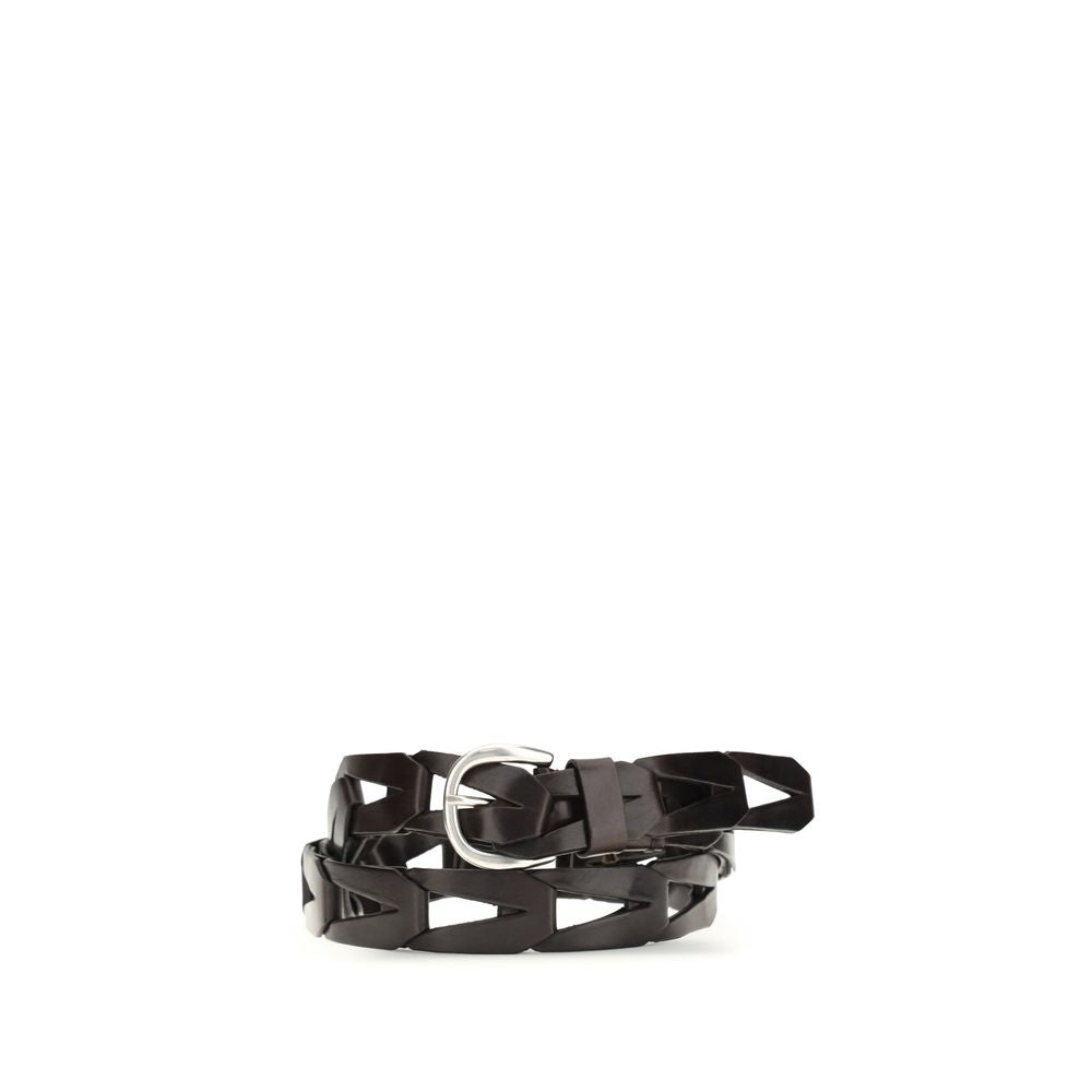 P.A.R.O.S.H. Black Calf Leather Bos Taurus Belt | Regal Royce