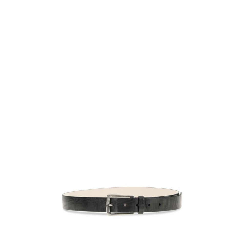 Brunello Cucinelli Black Calf Leather Bos Taurus Regular Belt | Regal Royce