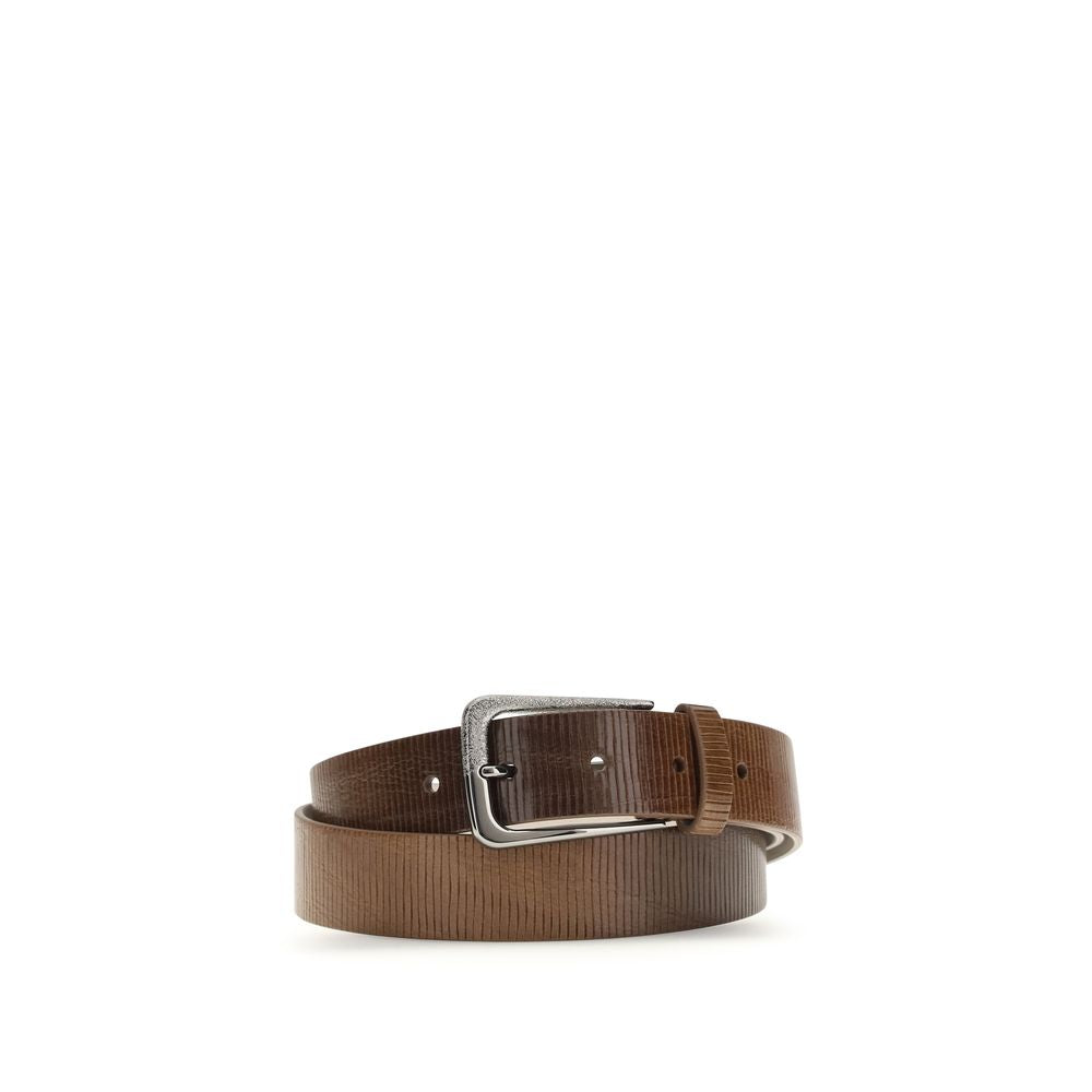 Brunello Cucinelli Brown Calf Leather Bos Taurus Regular Belt | Regal Royce
