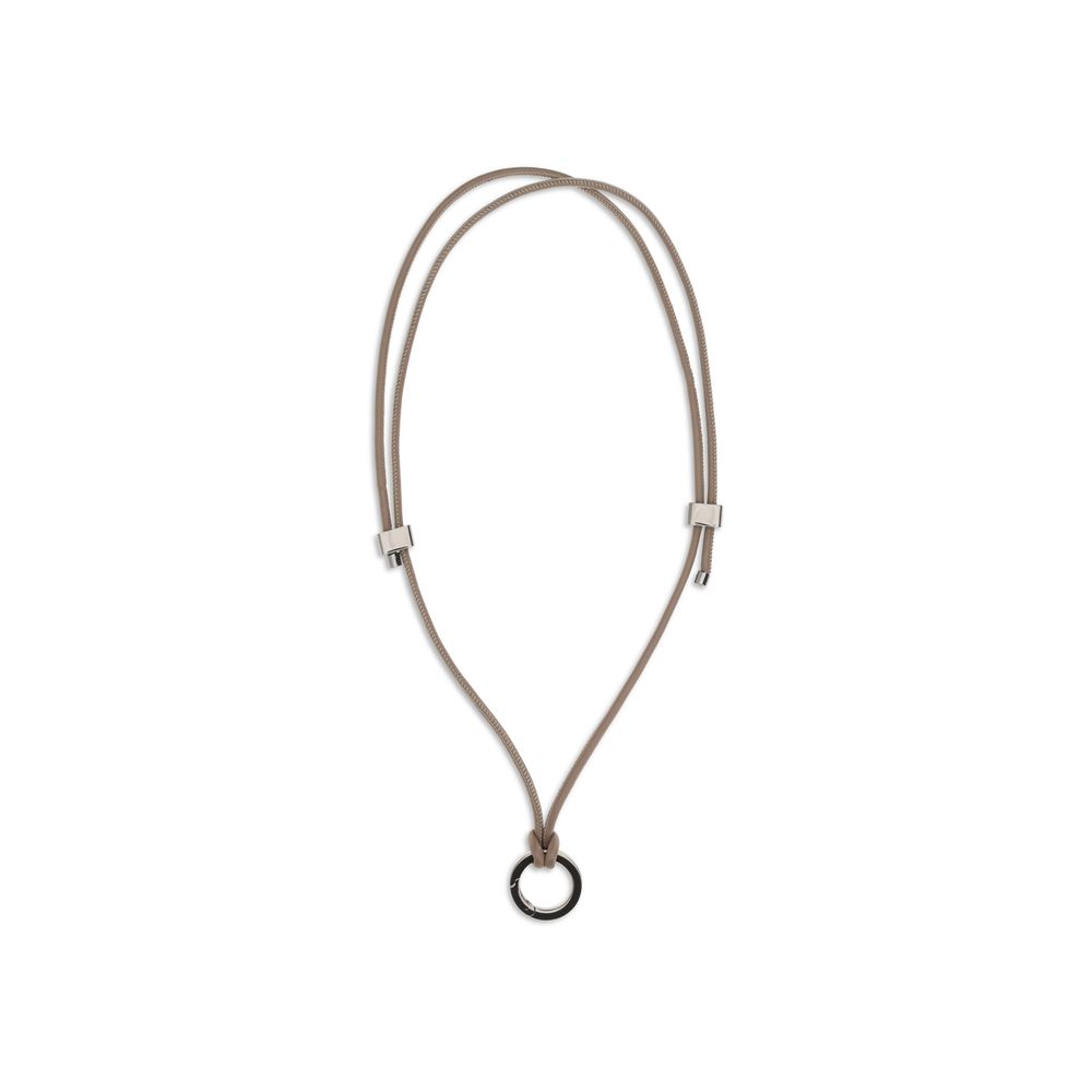 Brunello Cucinelli Black Calf Leather Bos Taurus Necklace | Regal Royce