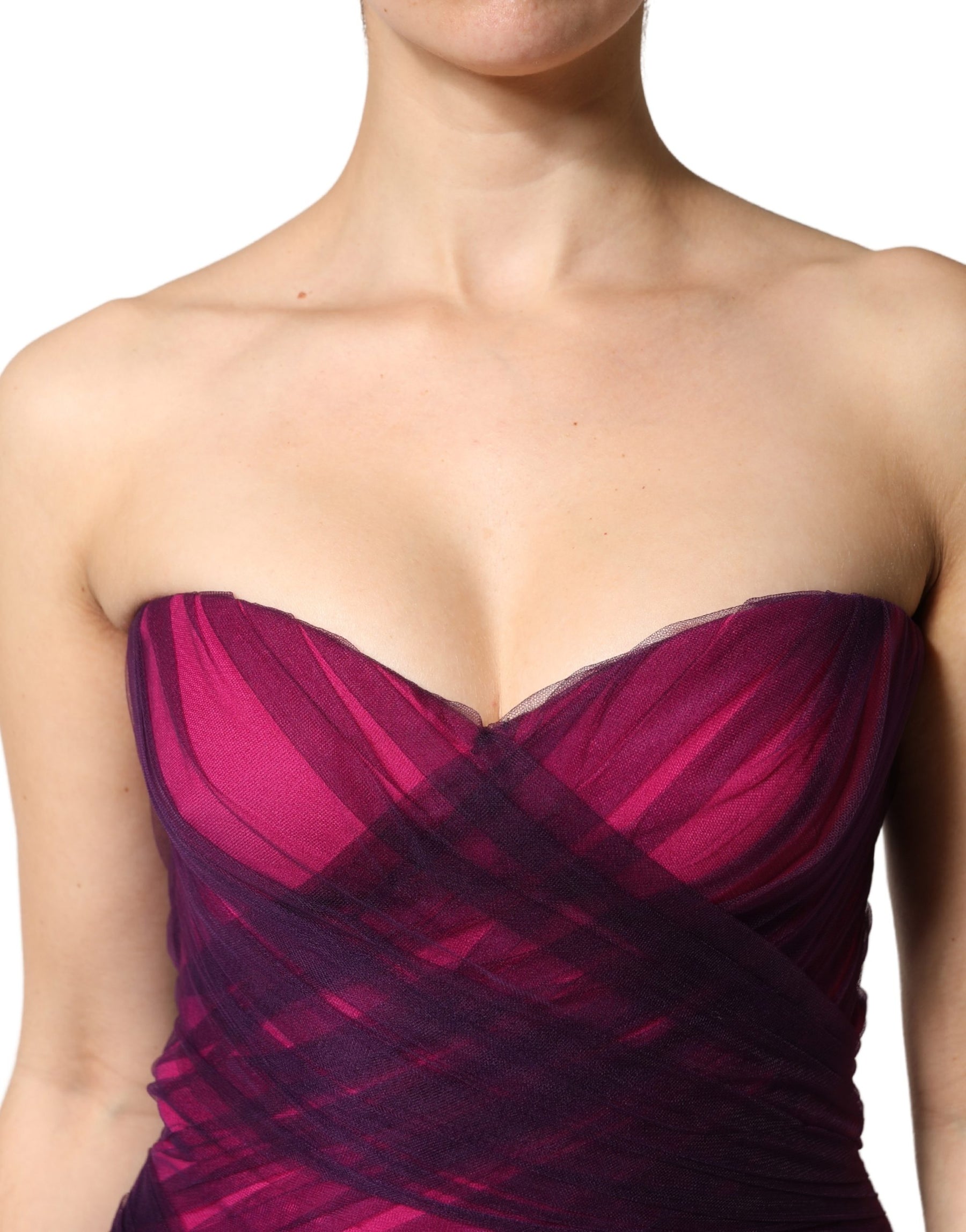 Dolce & Gabbana Pink Black Strapless Sheath Mermaid  Dress | Regal Royce