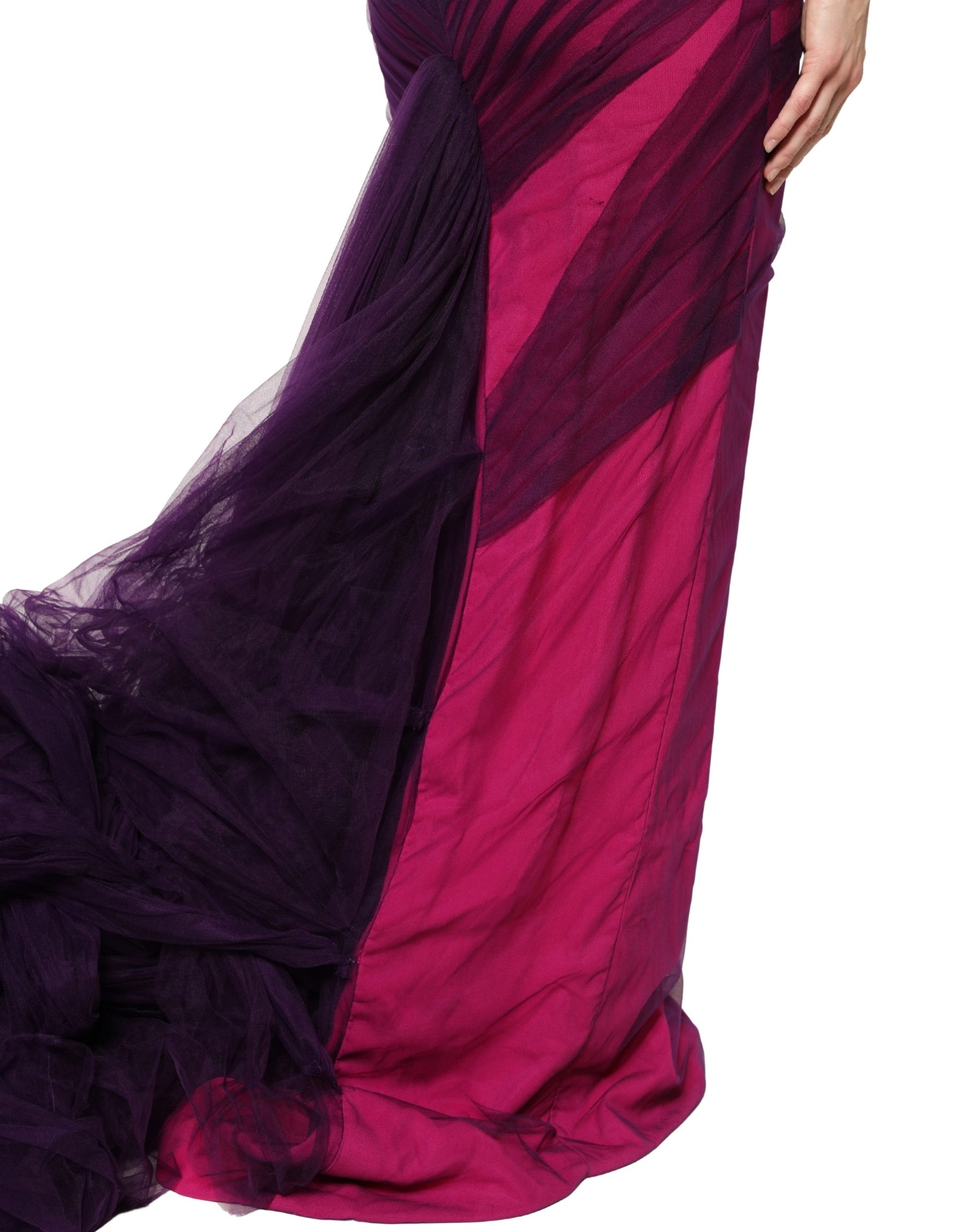 Dolce & Gabbana Pink Black Strapless Sheath Mermaid  Dress | Regal Royce