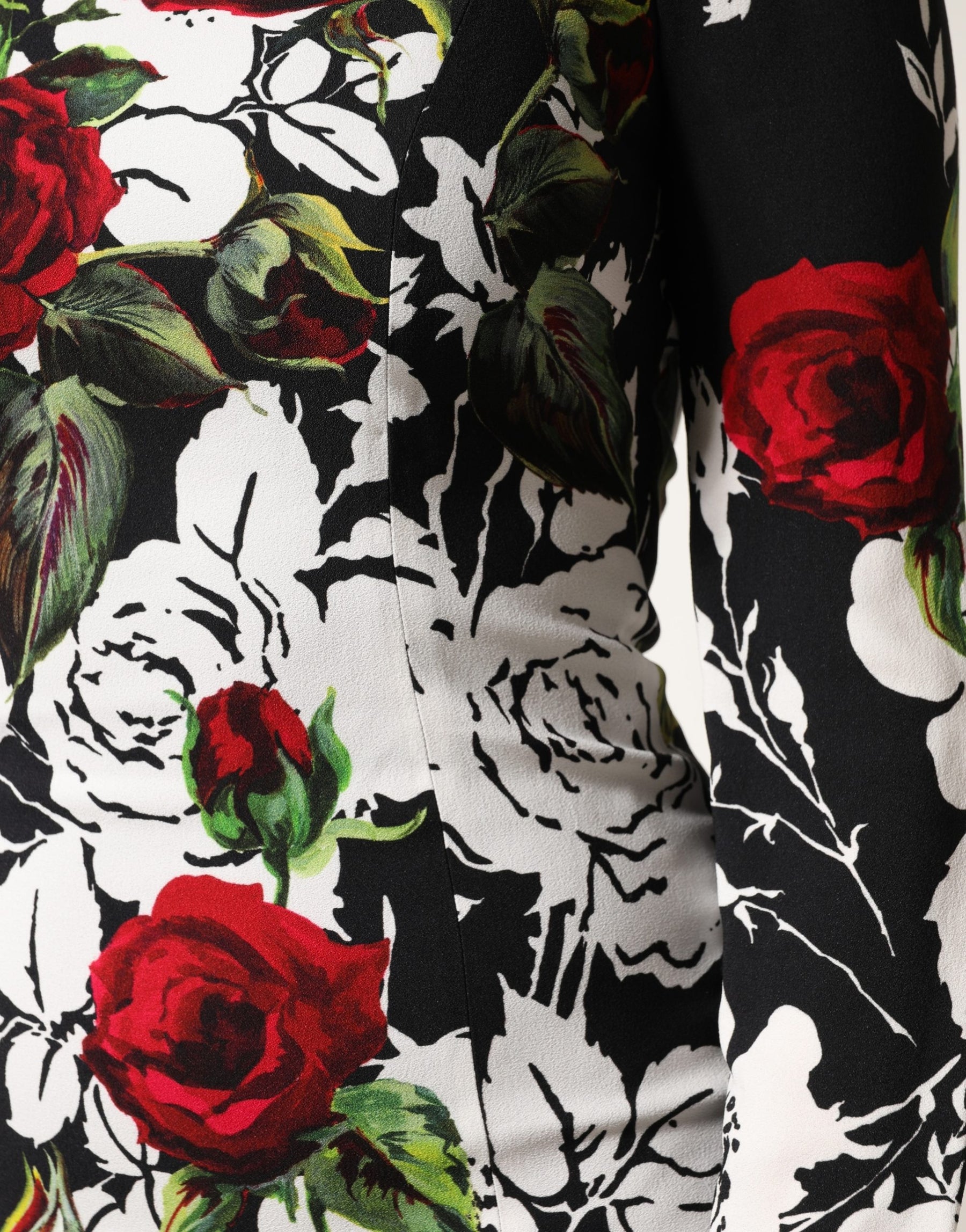 Dolce & Gabbana Black Floral Viscose Bodycon Long Gown Dress | Regal Royce