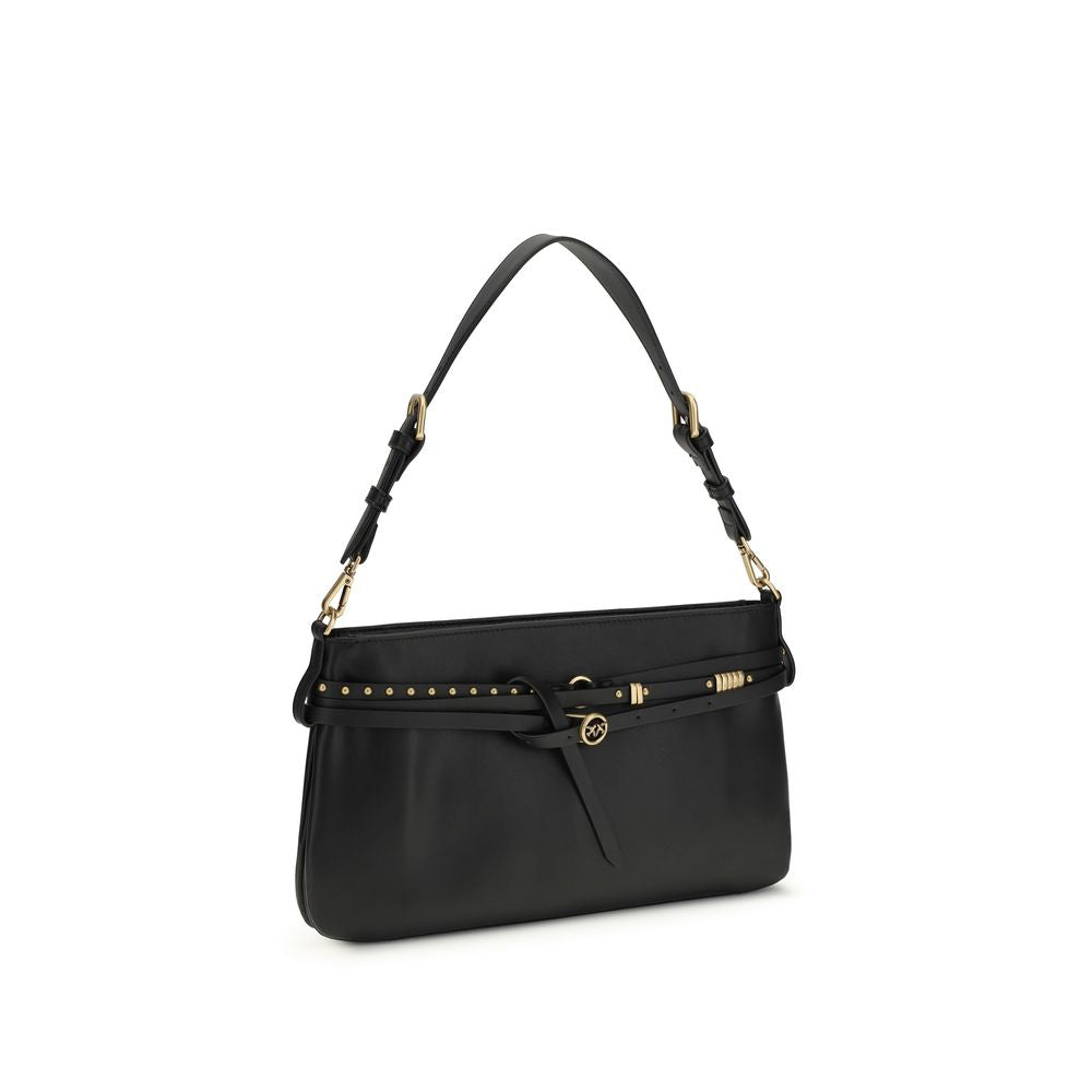 PINKO Black Calf Leather Bos Taurus Shoulder Bag | Regal Royce