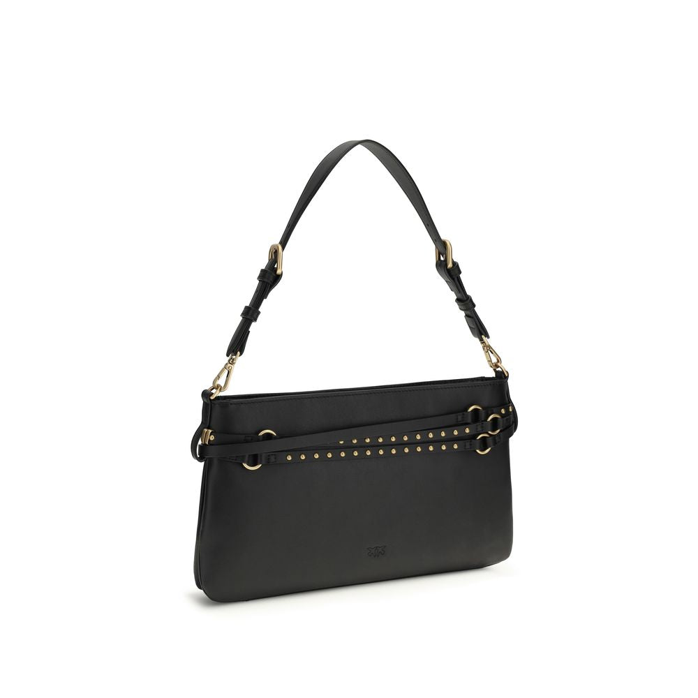 PINKO Black Calf Leather Bos Taurus Shoulder Bag | Regal Royce