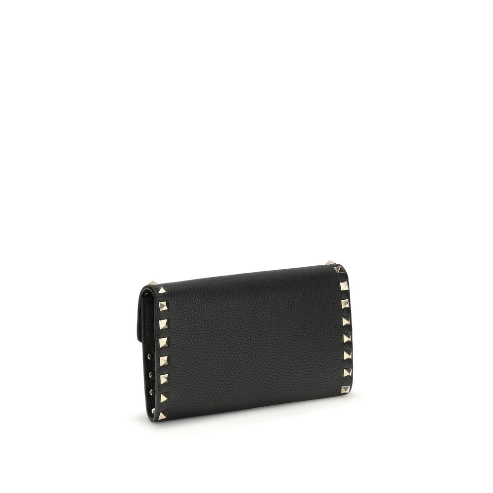 Valentino Garavani Black Calf Leather Bos Taurus Wallet | Regal Royce