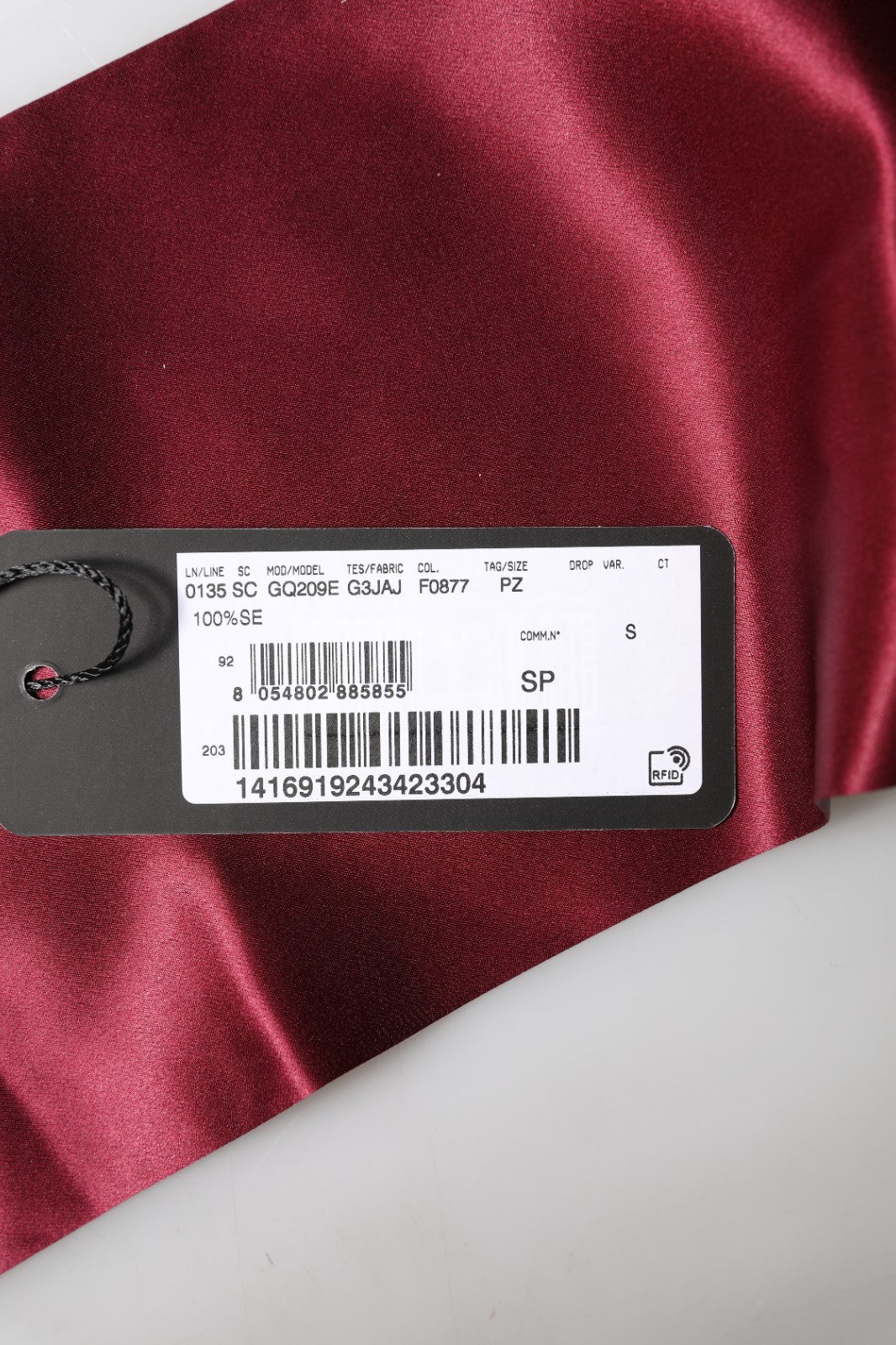 Dolce & Gabbana Red Satin Silk Fringes Men Foulard 137.5cm x14.5cm Scarf | Regal Royce