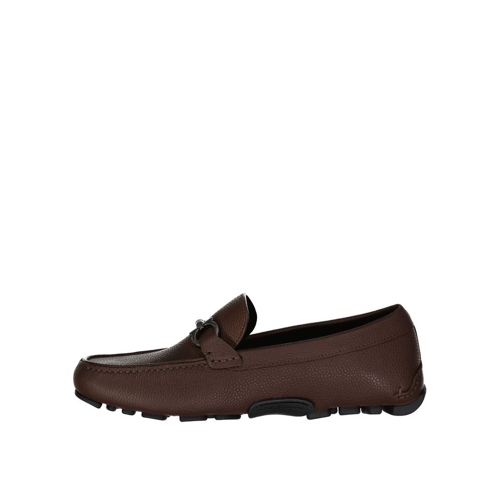 Salvatore Ferragamo Brown Calfskin Slip-On Loafers | Regal Royce