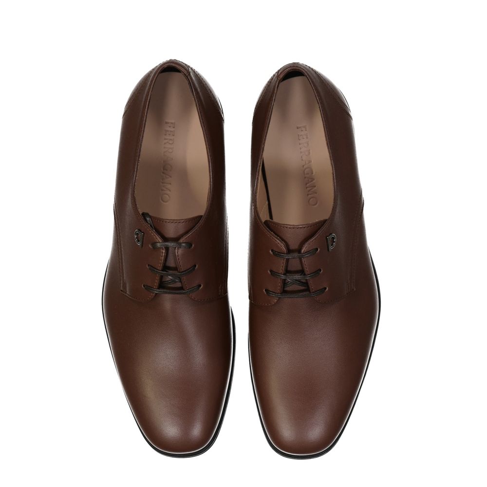 Salvatore Ferragamo Brown Leather Oxfords And Derbies | Regal Royce