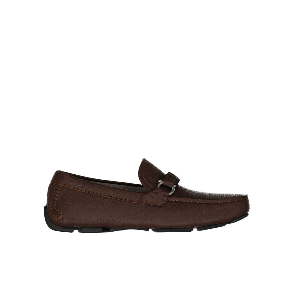 Salvatore Ferragamo Brown Calfskin Slip-On Loafers | Regal Royce