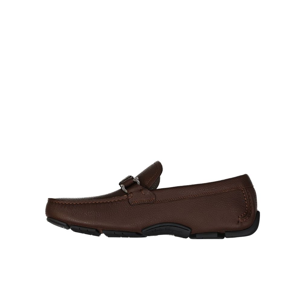 Salvatore Ferragamo Brown Calfskin Slip-On Loafers | Regal Royce