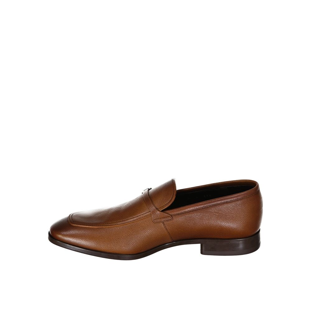 Salvatore Ferragamo Brown Leather Slip-On Loafers | Regal Royce