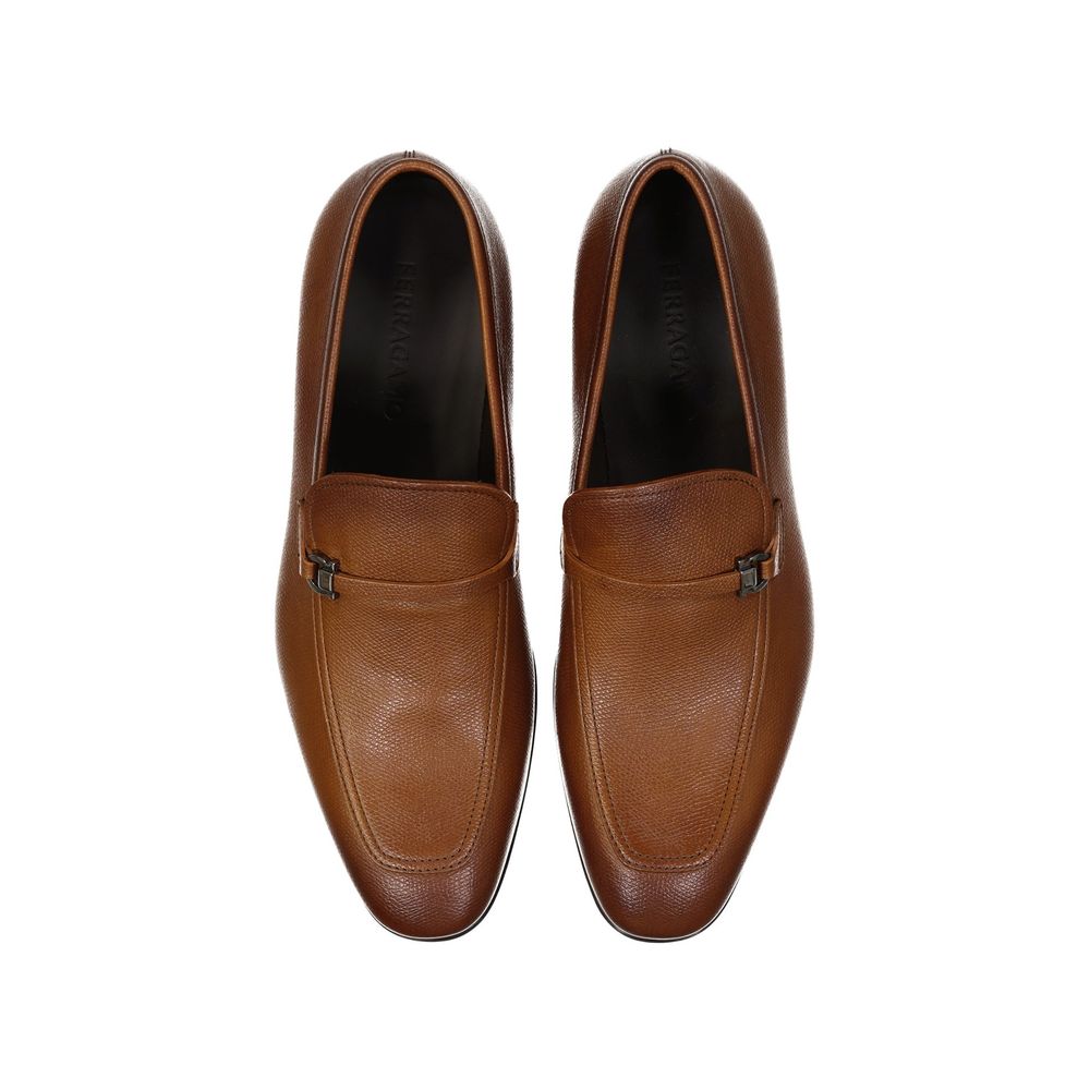 Salvatore Ferragamo Brown Leather Slip-On Loafers | Regal Royce