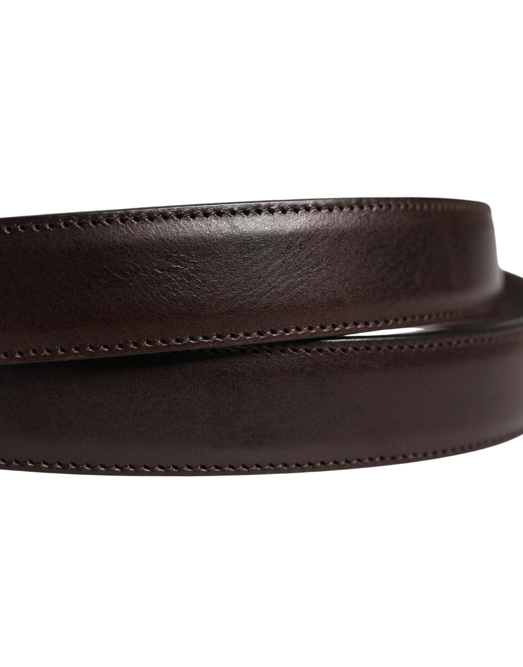 Dolce & Gabbana Men Brown Classic Leather Metal Buckle Belt | Regal Royce