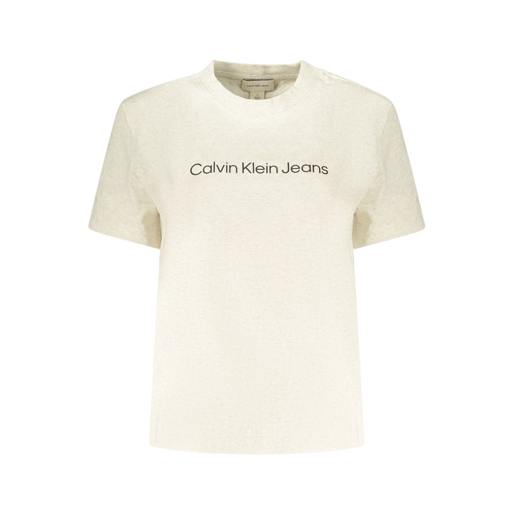 Calvin Klein Beige Cotton Women T-Shirt | Regal Royce