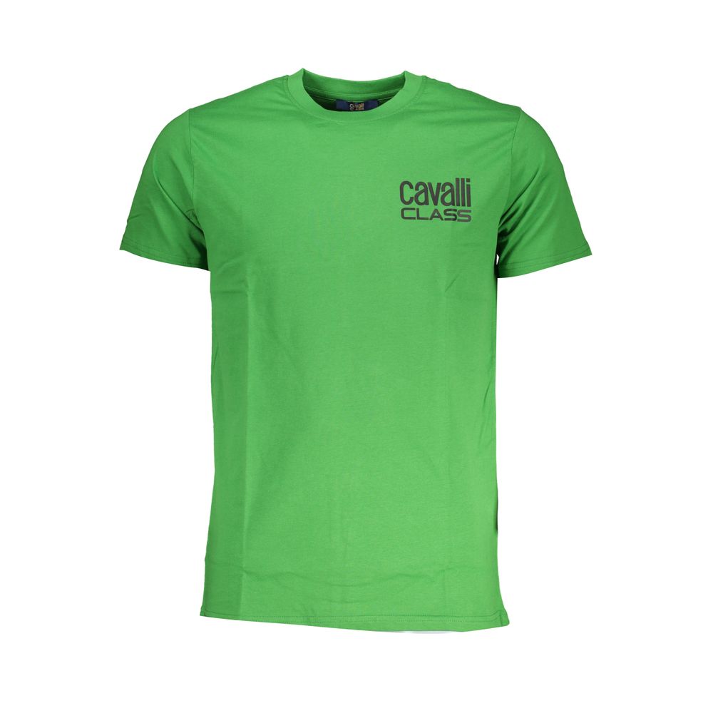 Cavalli Class Verde Cotton Men T-Shirt | Regal Royce