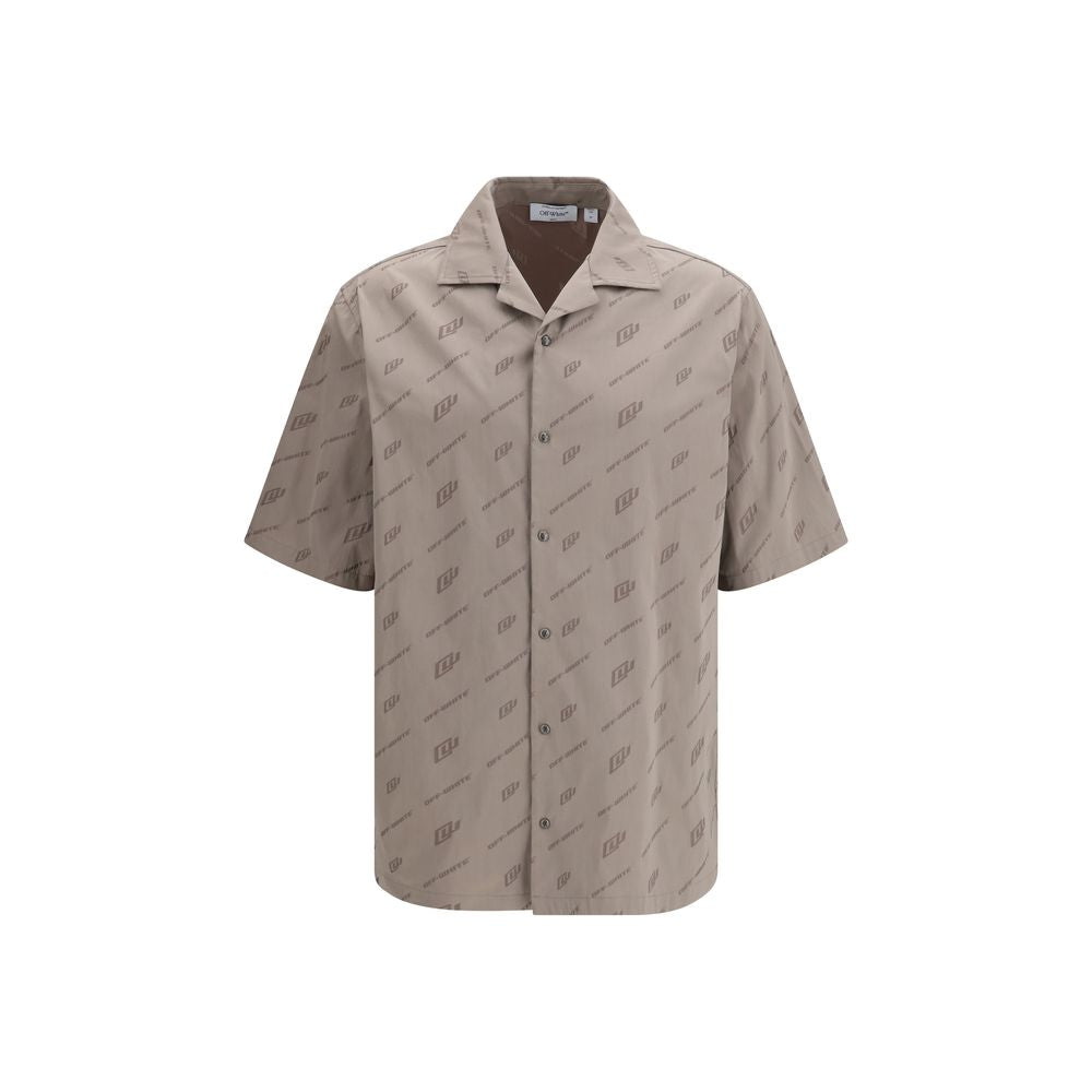 Off-White Beige Viscose Shortsleeve Shirt | Regal Royce