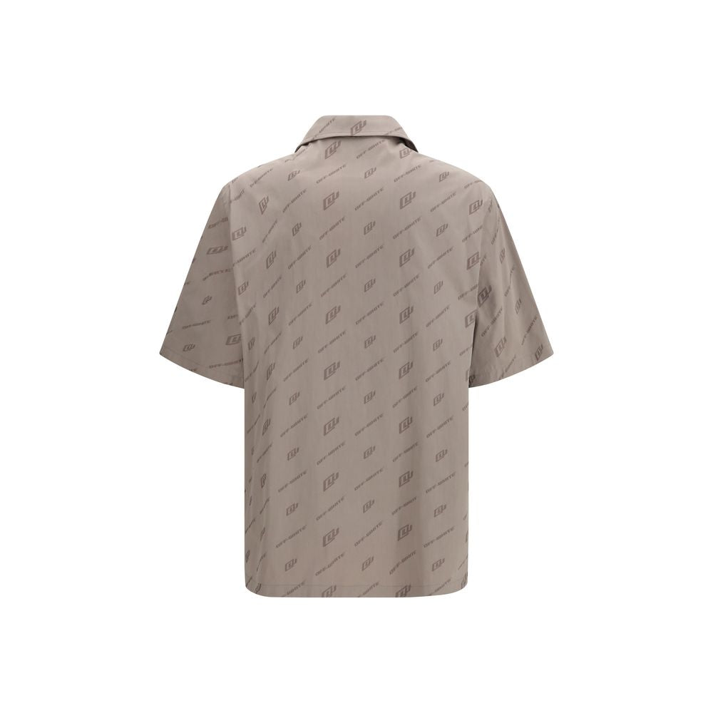 Off-White Beige Viscose Shortsleeve Shirt | Regal Royce