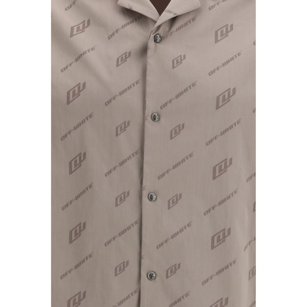 Off-White Beige Viscose Shortsleeve Shirt | Regal Royce