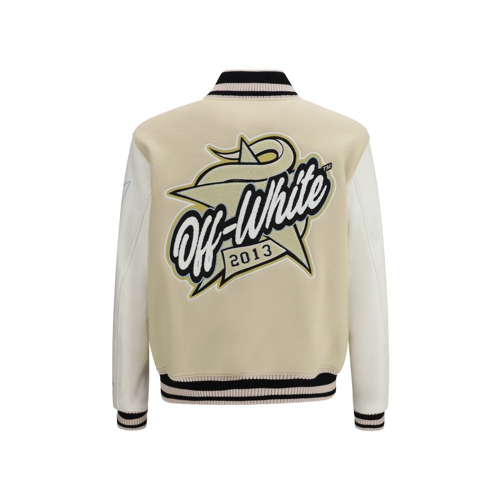 Off-White Beige Wool Bomber | Regal Royce