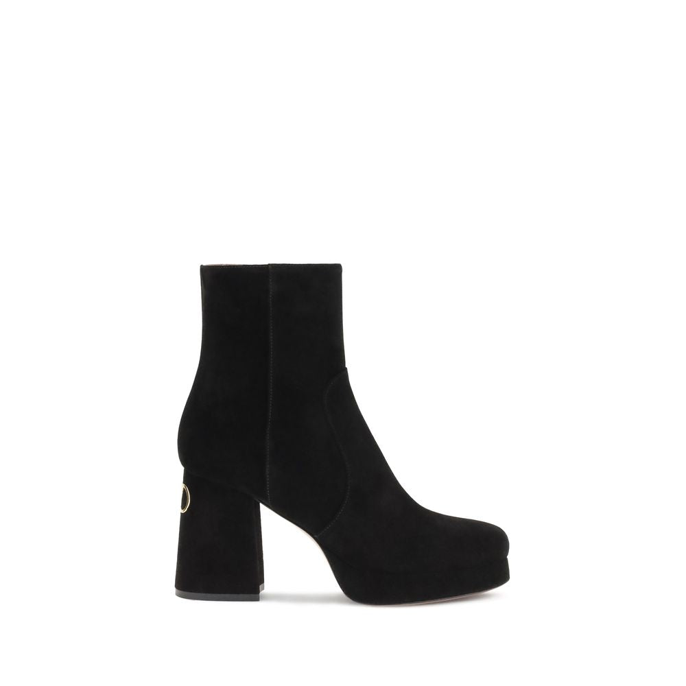 Valentino Garavani Black Calf Leather Bos Taurus Ankle Boots | Regal Royce