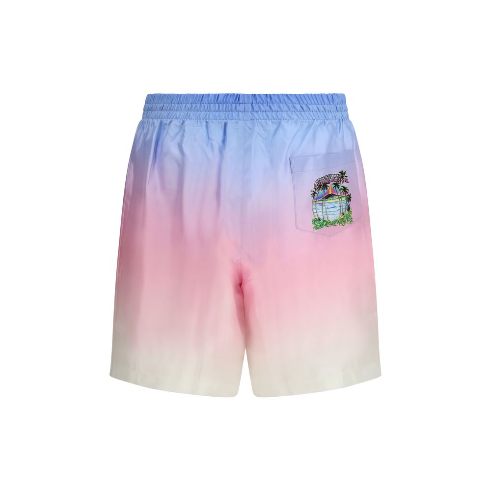 Casablanca Multicolor Silk Bermuda Shorts | Regal Royce