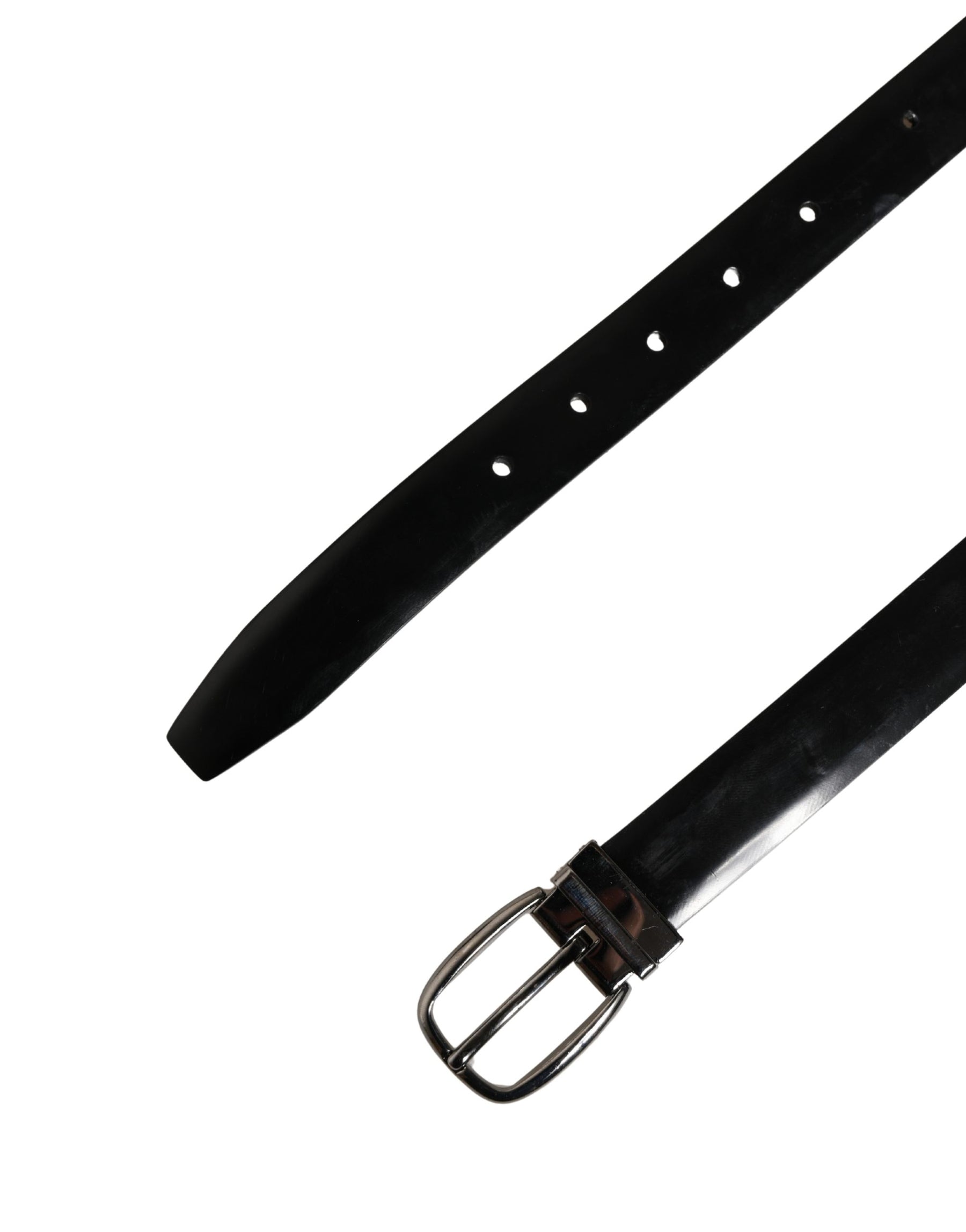 Dolce & Gabbana Men Black Classic Leather Metal Buckle Belt | Regal Royce