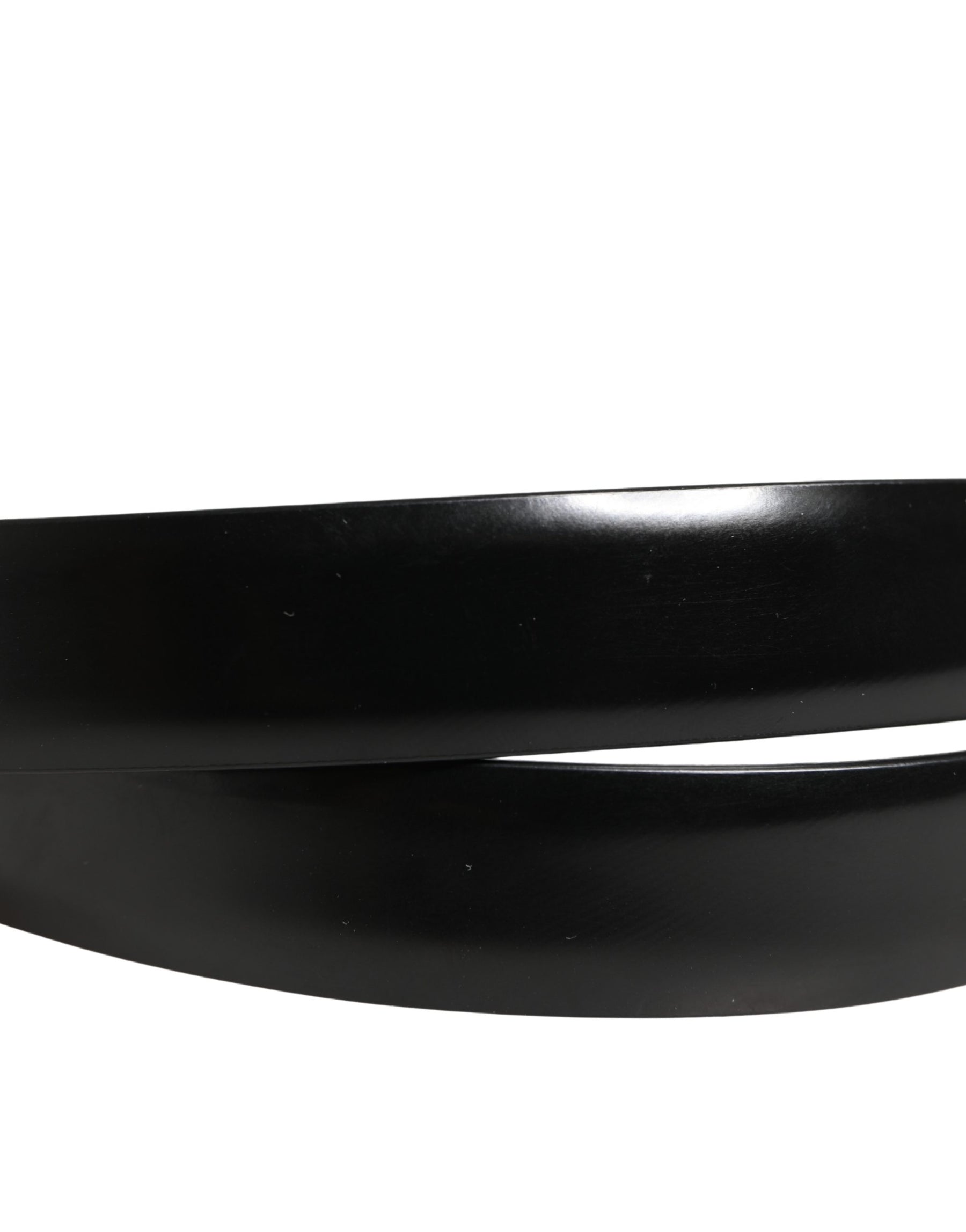Dolce & Gabbana Men Black Classic Leather Metal Buckle Belt | Regal Royce
