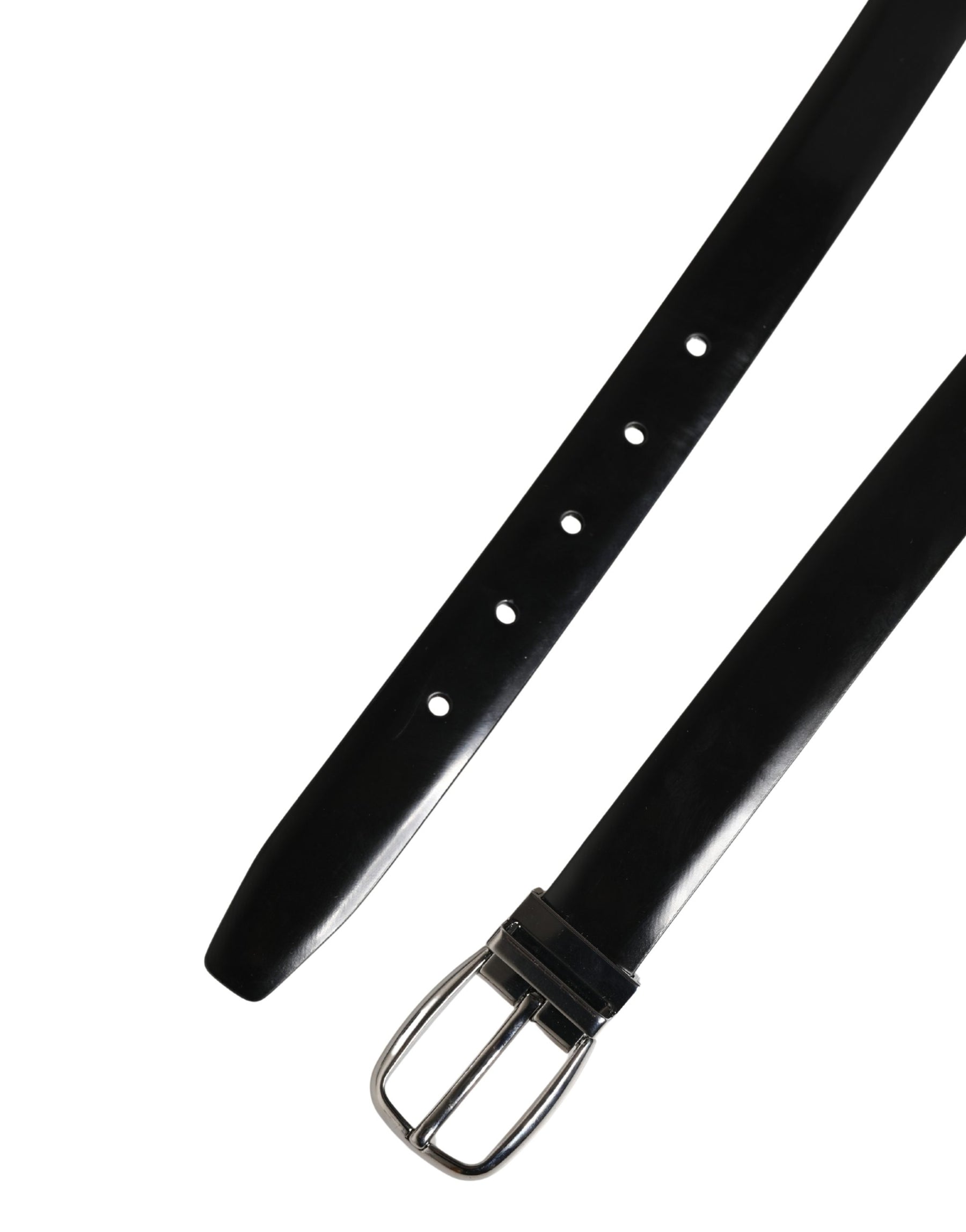 Dolce & Gabbana Men Black Classic Leather Metal Buckle Belt | Regal Royce