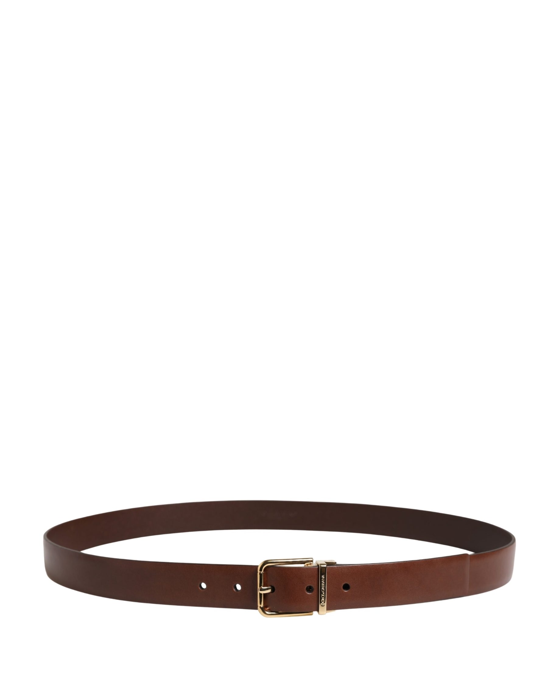 Dolce & Gabbana Men Brown Classic Leather Metal Buckle Belt | Regal Royce