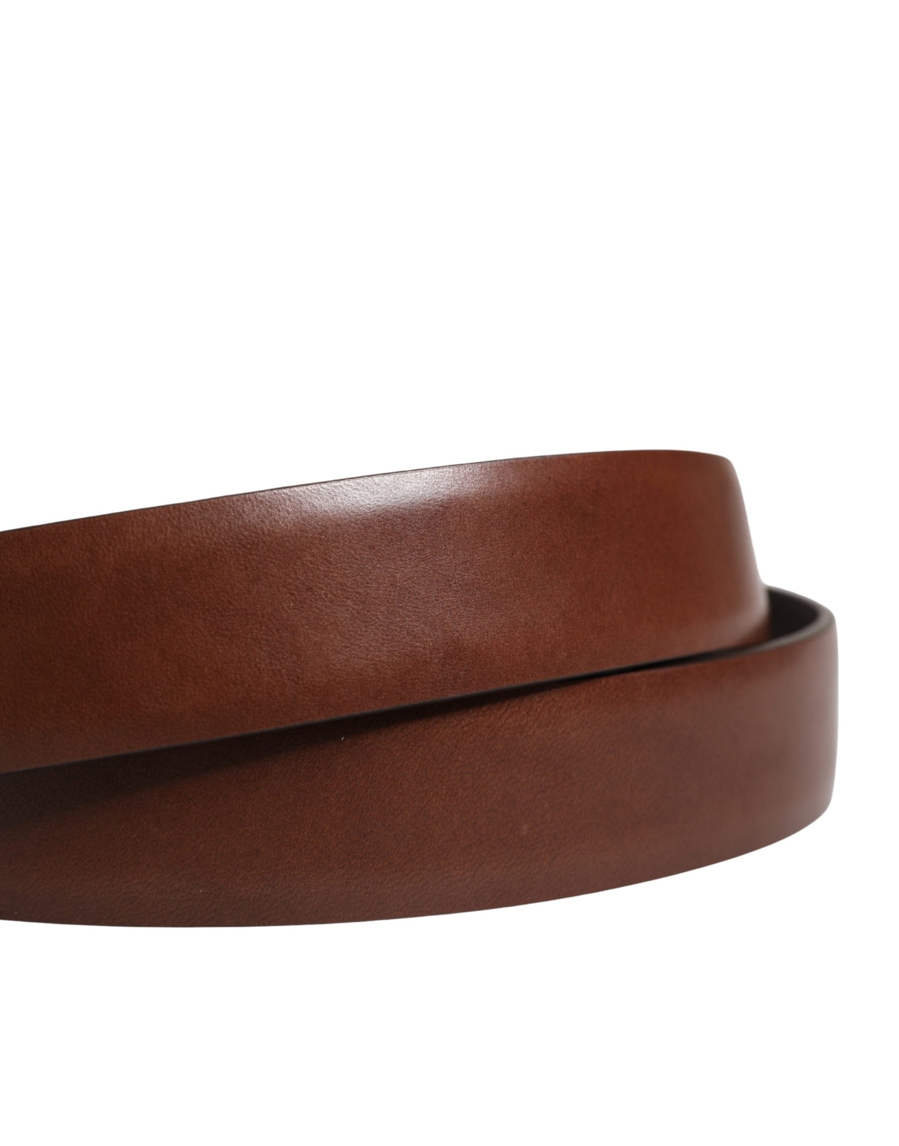 Dolce & Gabbana Men Brown Classic Leather Metal Buckle Belt | Regal Royce