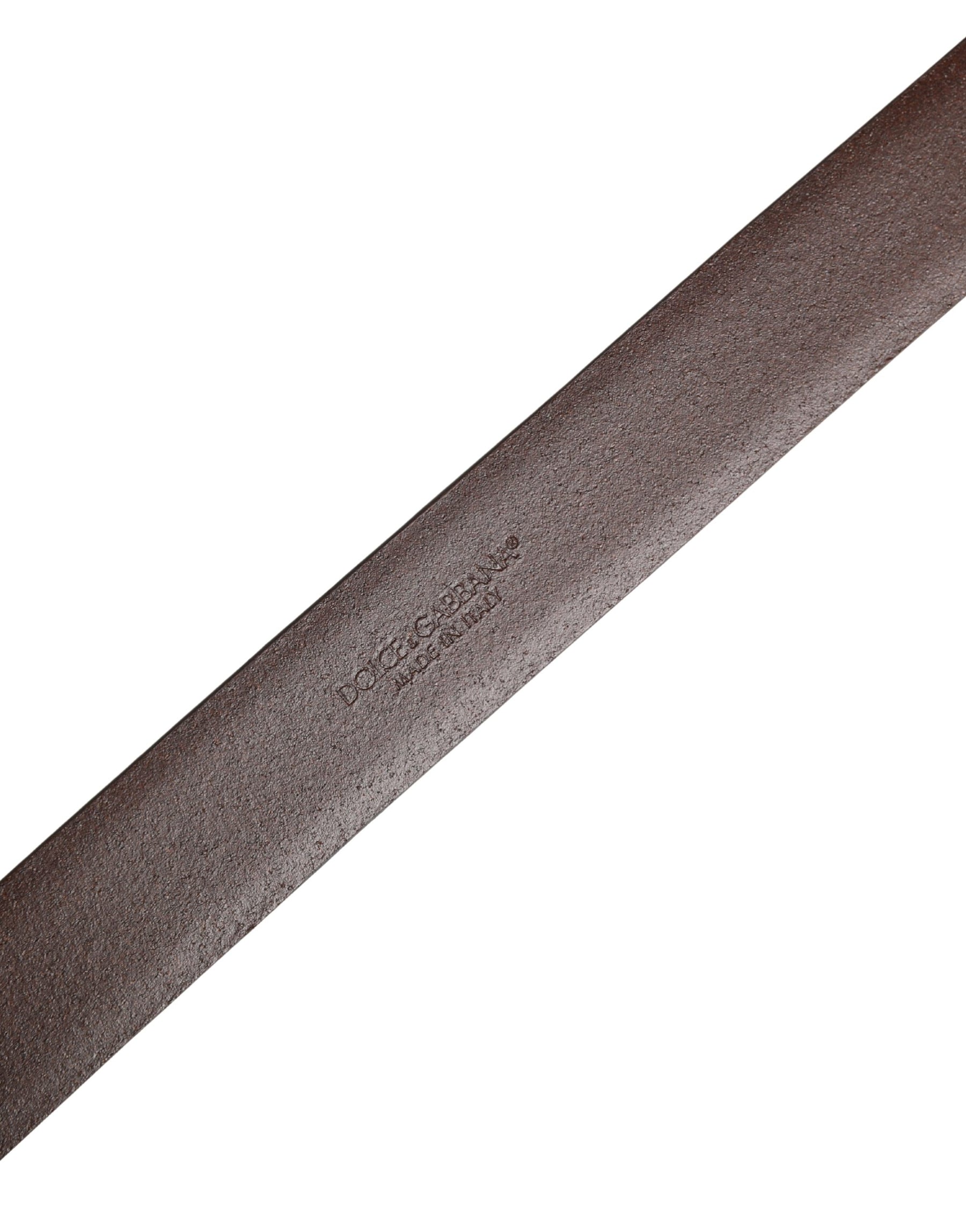 Dolce & Gabbana Men Brown Classic Leather Metal Buckle Belt | Regal Royce