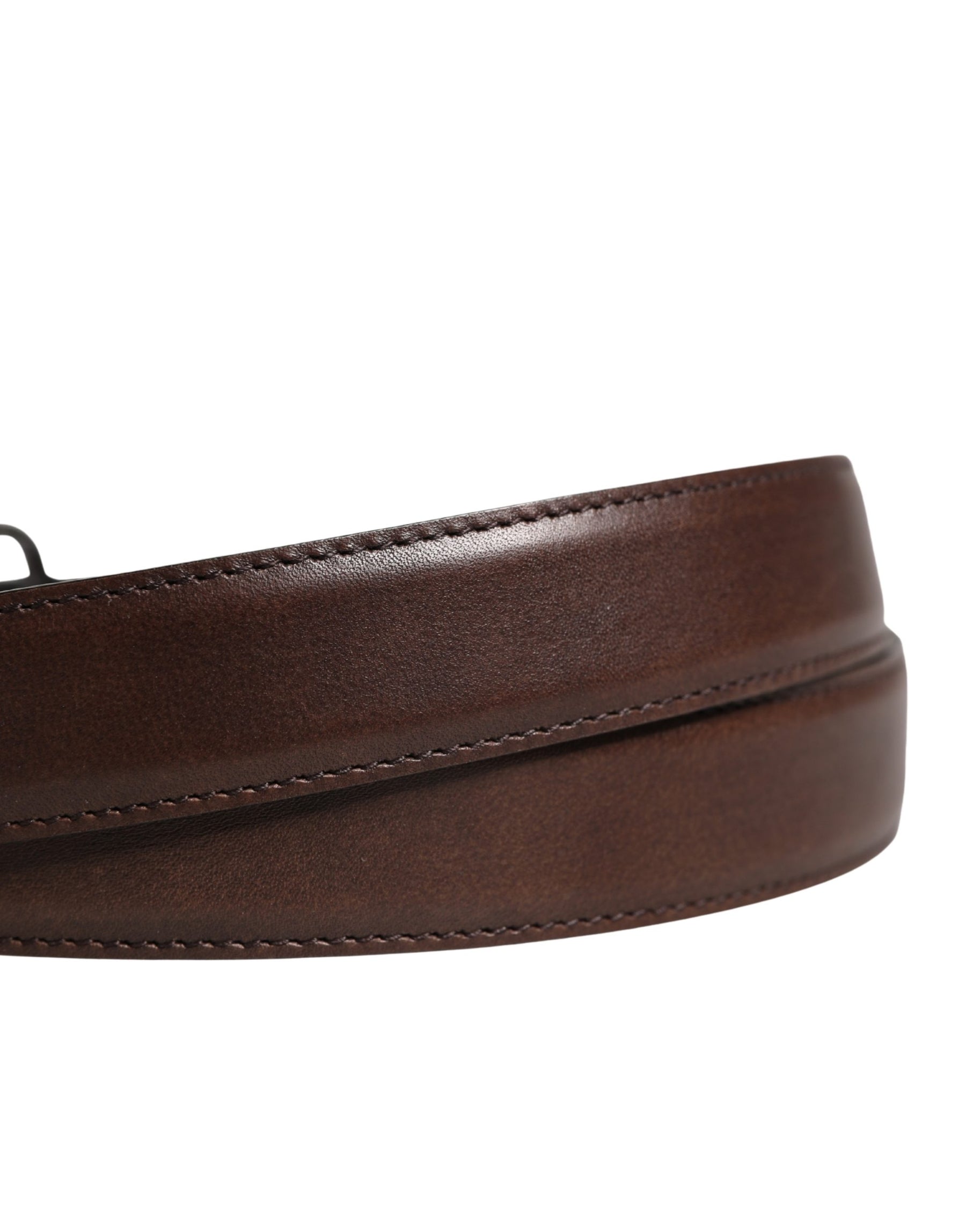 Dolce & Gabbana Men Brown Classic Leather Metal Buckle Belt | Regal Royce