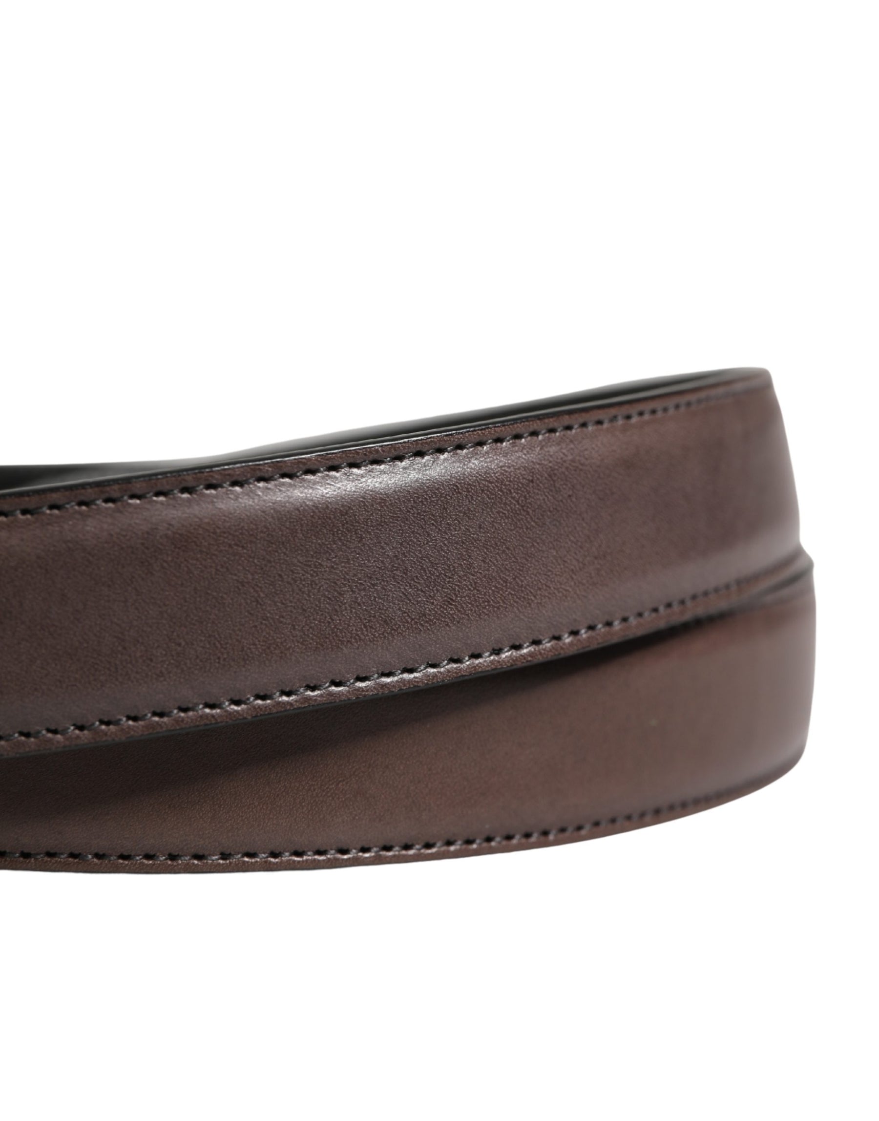 Dolce & Gabbana Men Brown Classic Leather Metal Buckle Belt | Regal Royce