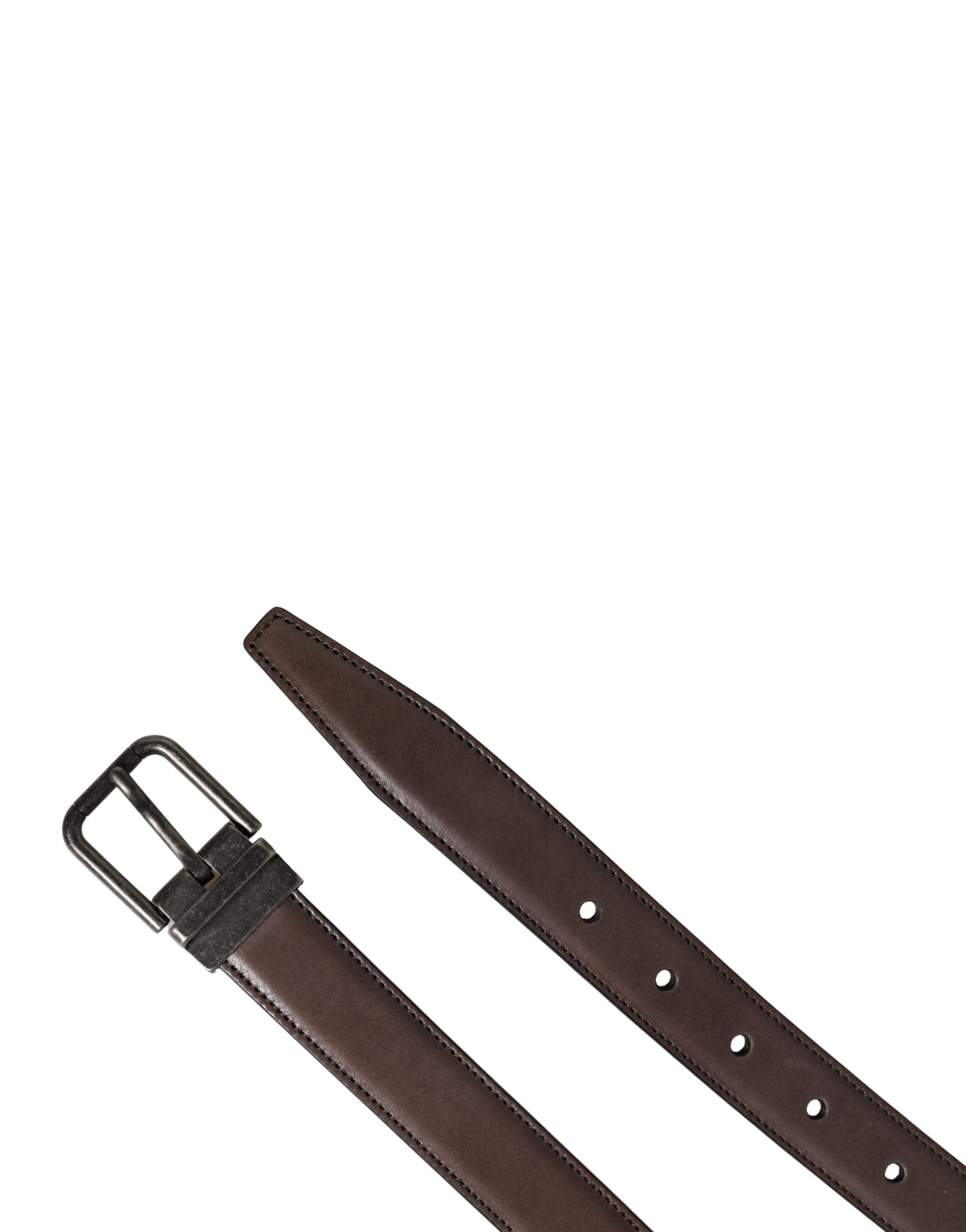 Dolce & Gabbana Men Brown Classic Leather Metal Buckle Belt | Regal Royce
