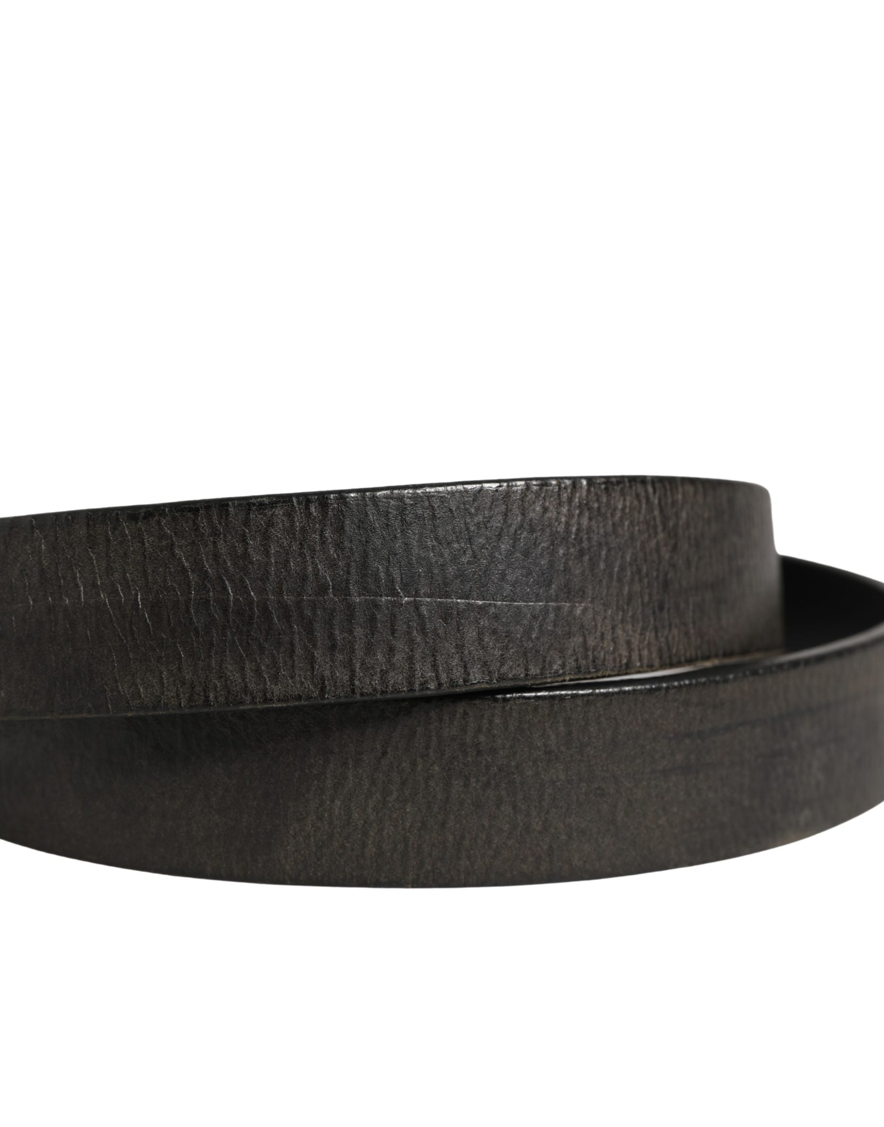Dolce & Gabbana Men Black Classic Leather Metal Buckle Belt | Regal Royce