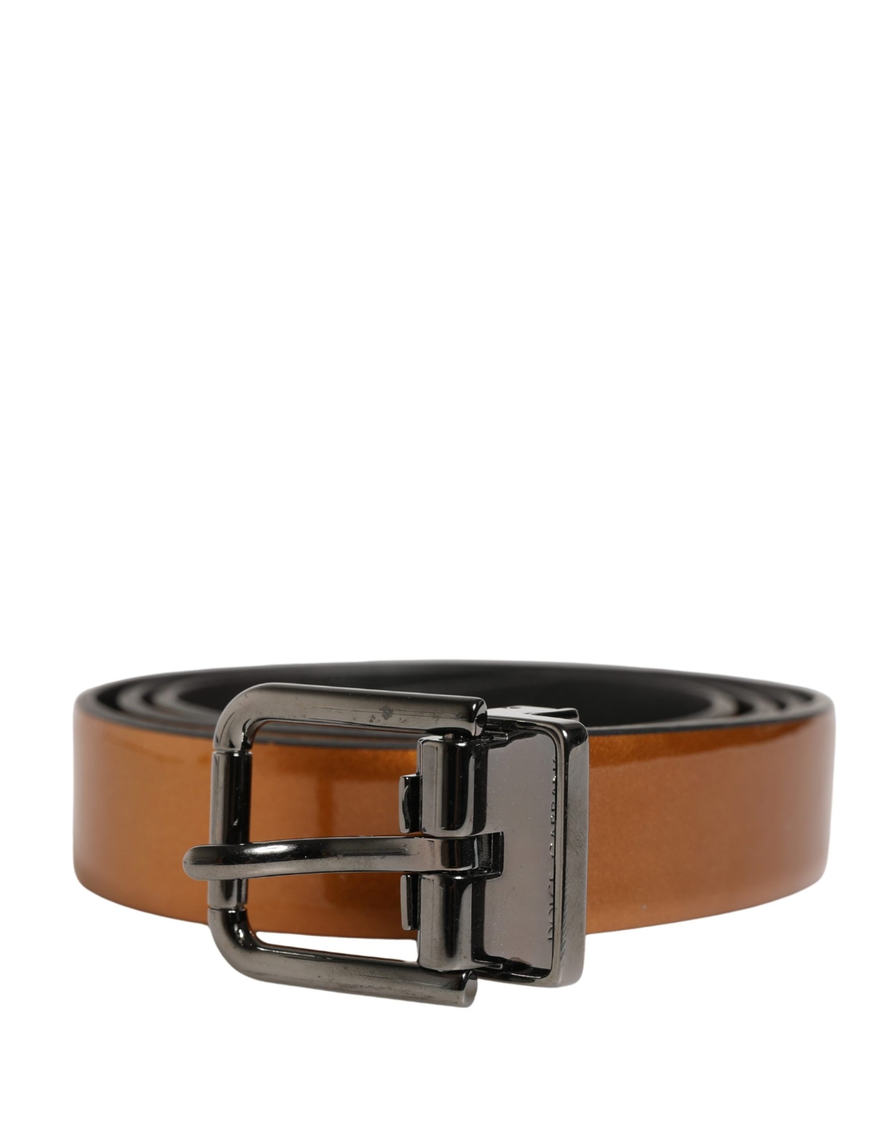 Dolce & Gabbana Men Brown Classic Leather Metal Buckle Belt | Regal Royce
