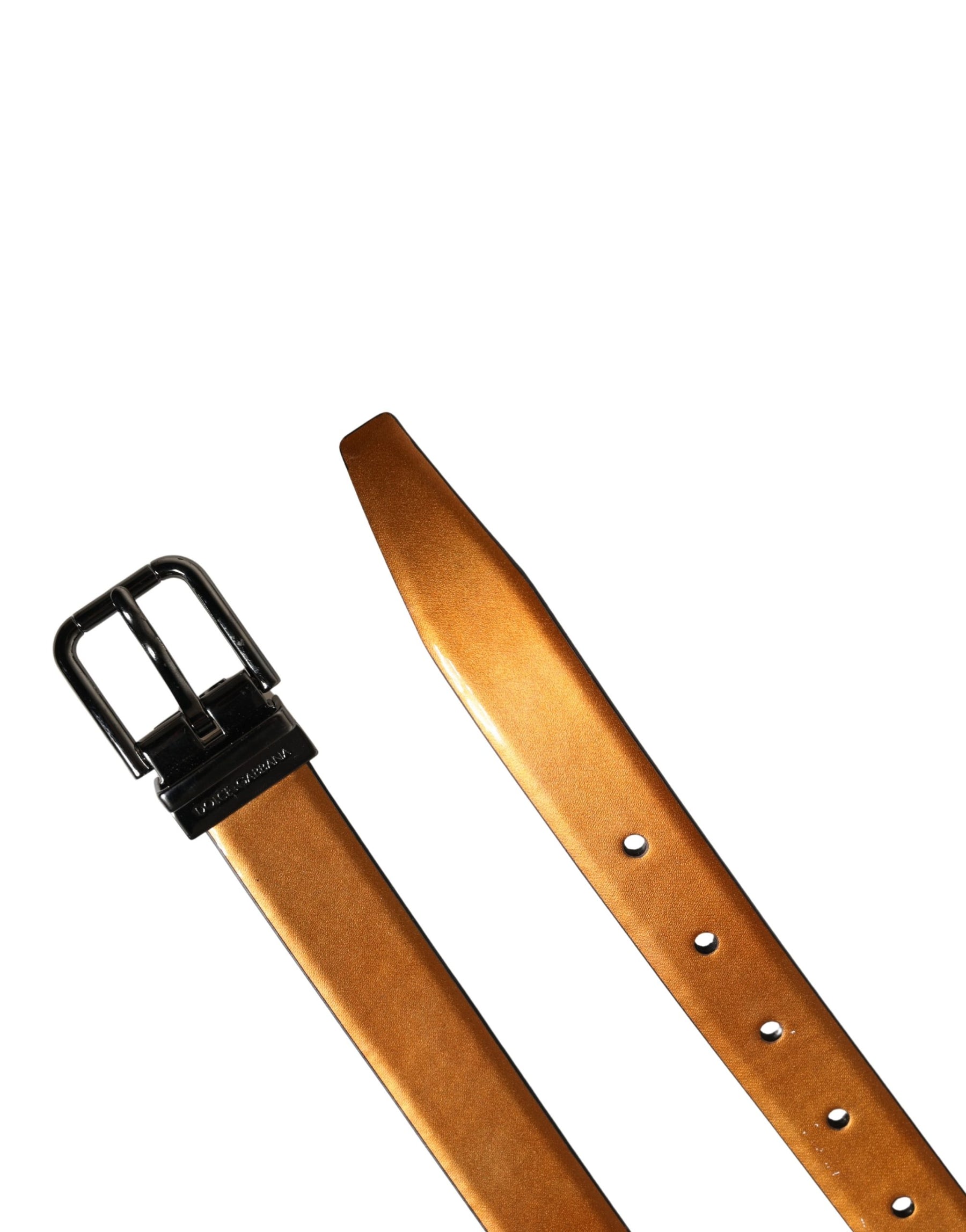Dolce & Gabbana Men Brown Classic Leather Metal Buckle Belt | Regal Royce